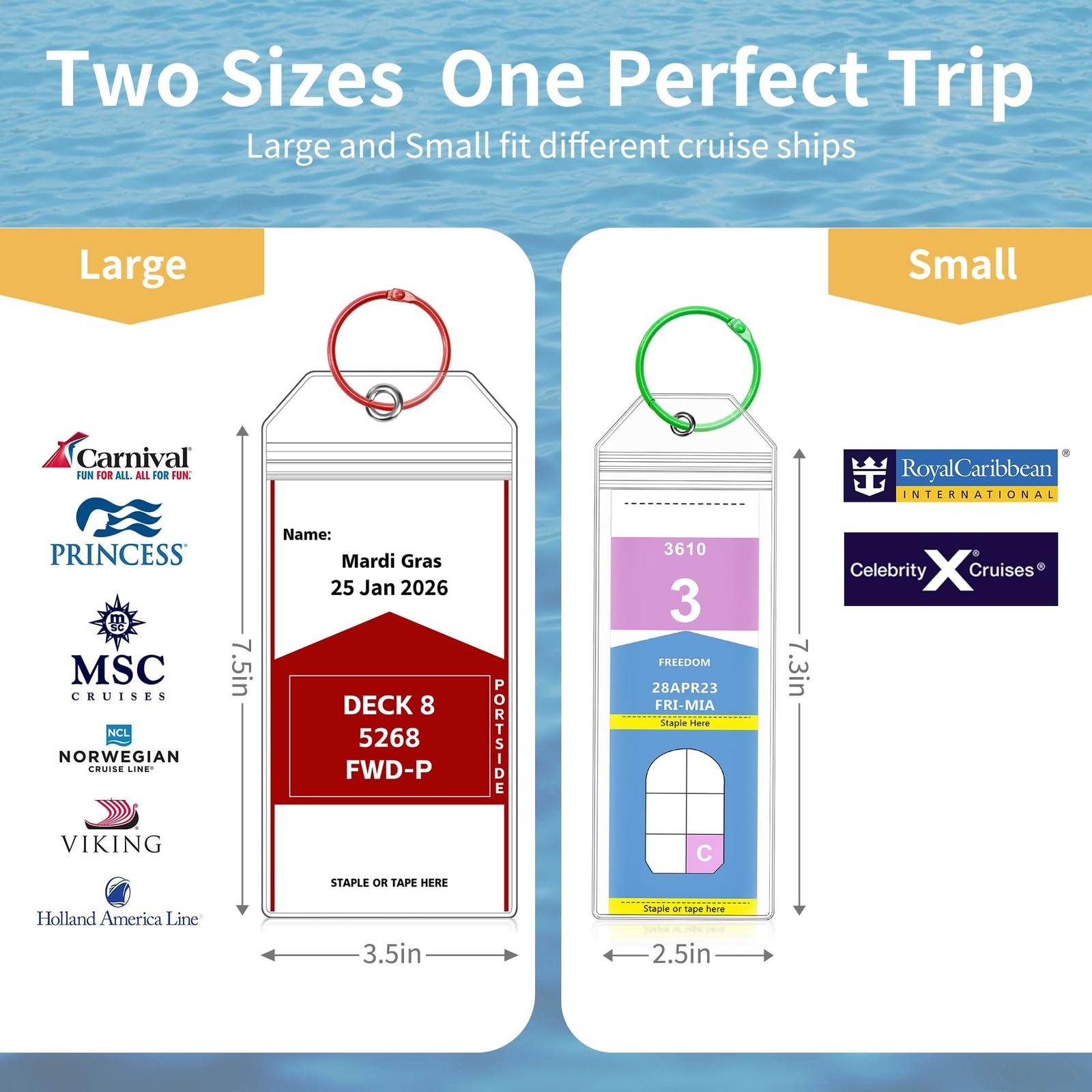 CASMONAL 20 Pack Large Size Cruise Luggage Tag Holders – Waterproof &Reusable…