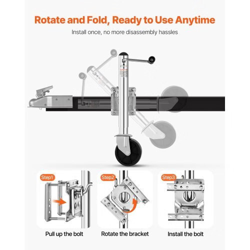 Trailer Jack with Wheel, 2000 lbs Load Capacity, Heavy Duty Swivel Boat Trailer