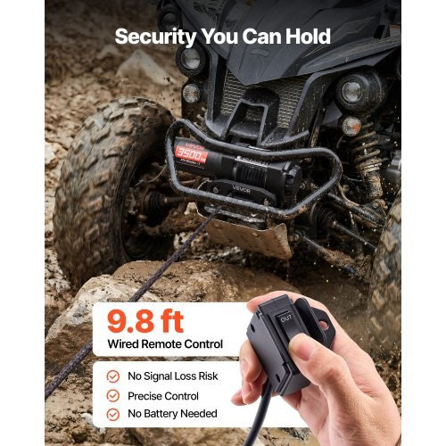 3500 lbs Electric Winch, 12V DC ATV/UTV Winch with ?&brvbar;0.21 in x 32.8 ft Sy