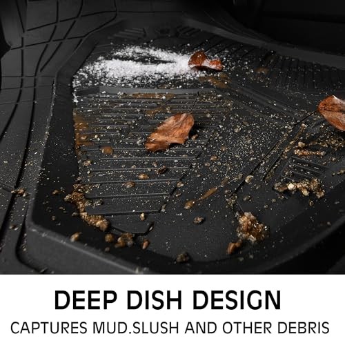 CAR PASS Heavy Duty Rubber Car Mats with Cargo Liner, Deep-Dish Car Floor Mats