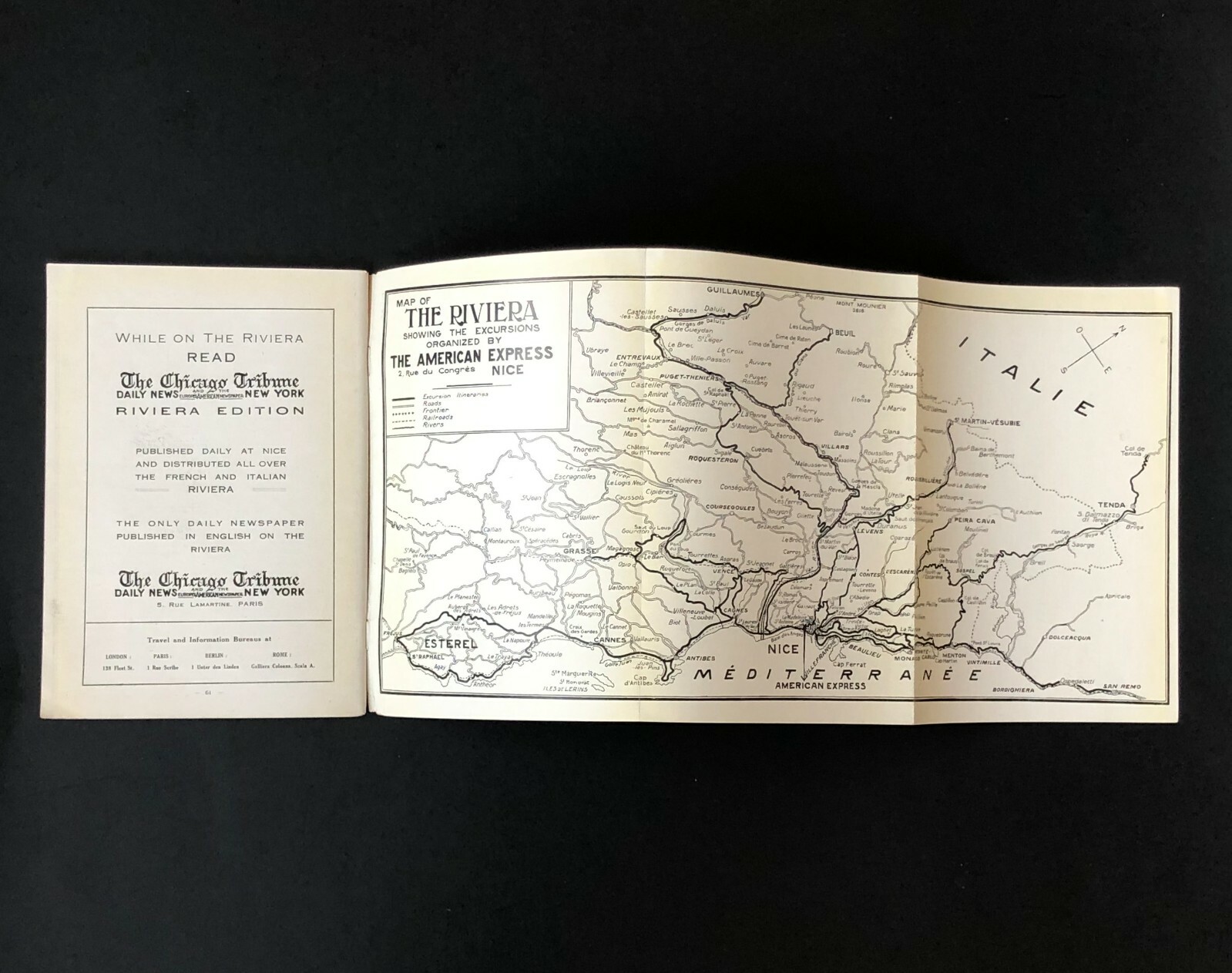 1926 American Express Riviera Brochure Travel Hotel Tour 64 Pages Antique Vtg