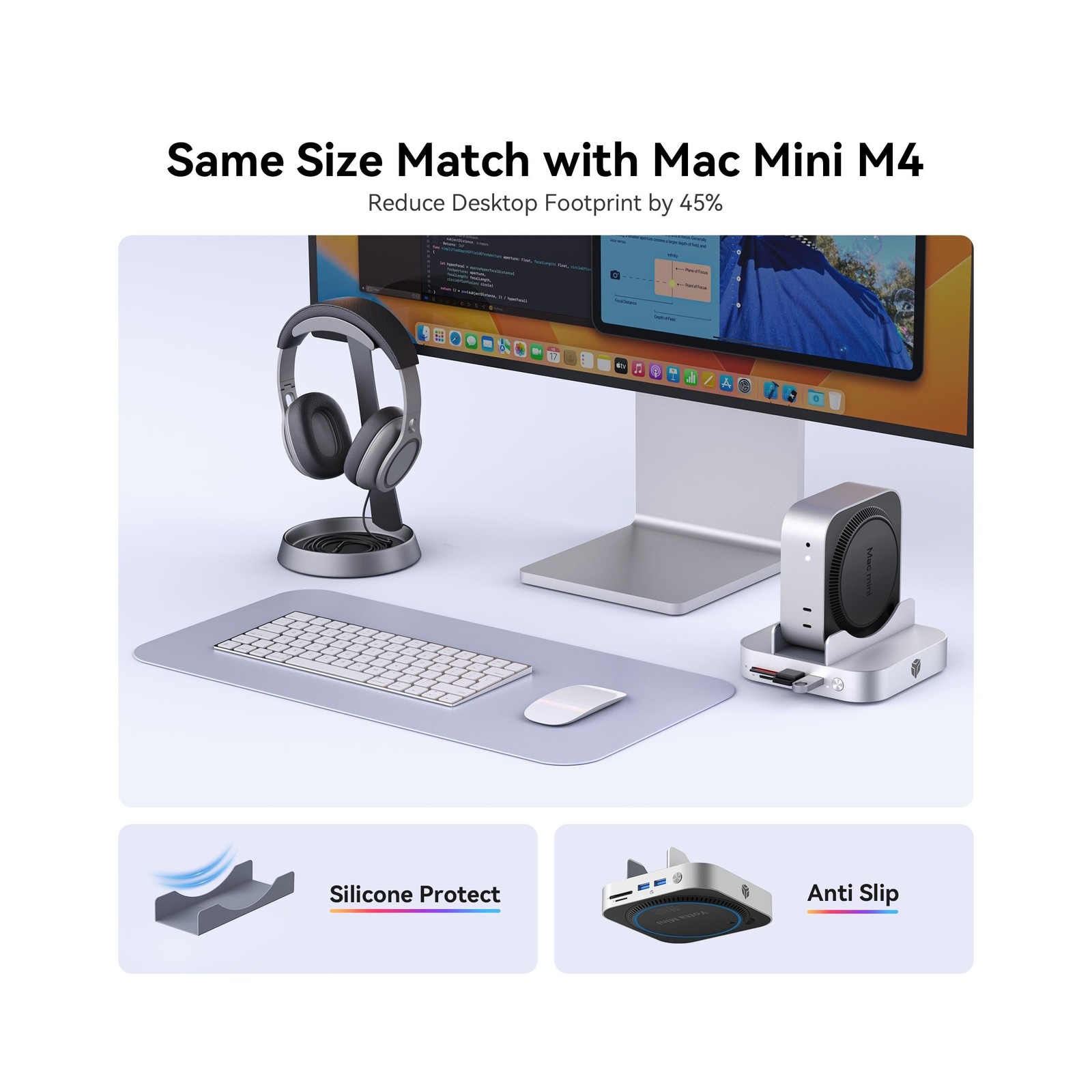 Yottamaster 9 in 1 Mac mini M4 Dock 10Gbps with 8TB NVMe SATA SSD E… Fast Ship