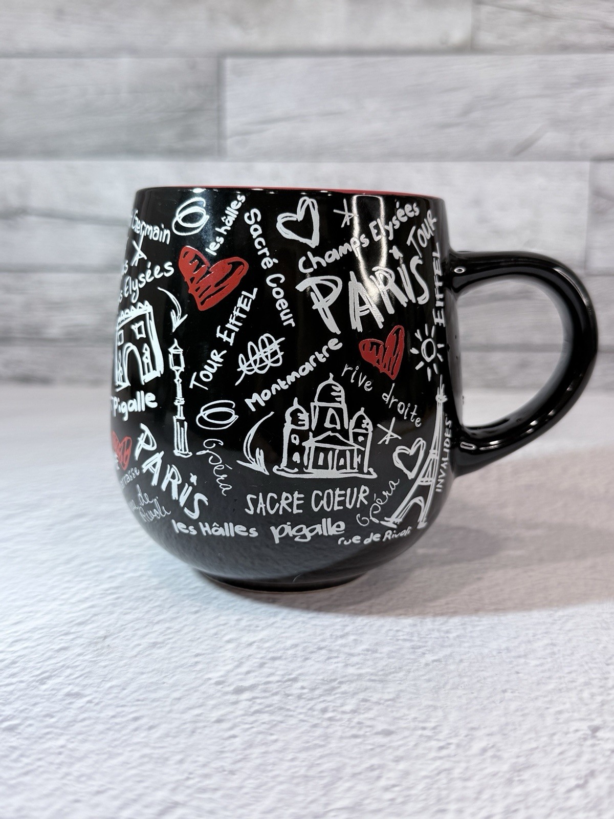 Paris France Eiffel Tower Coffee Mug Souvenir Black Red