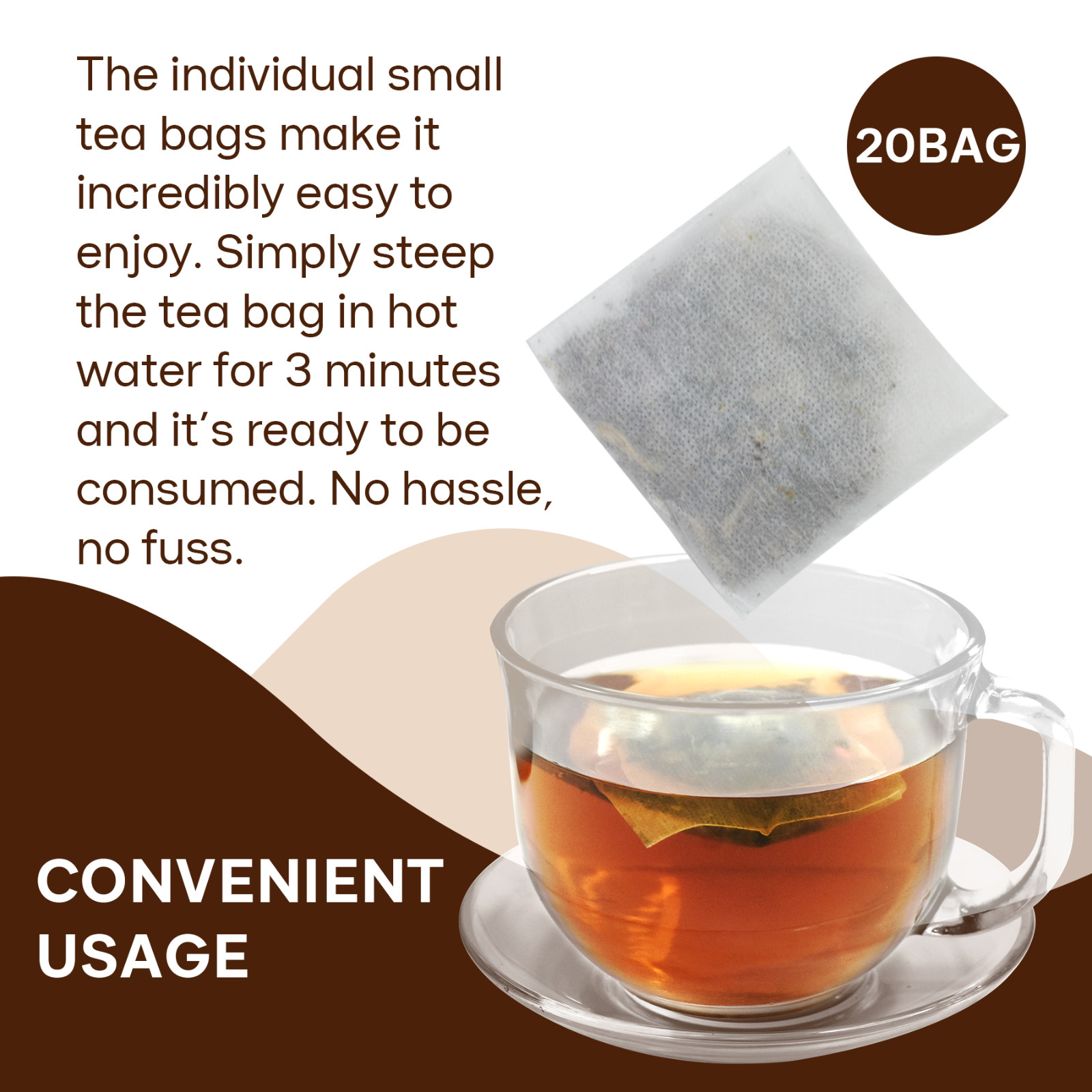 20 Pcs Hair Care Tea For Dark Thick and Lustrous, Hair Loss Natural Solution