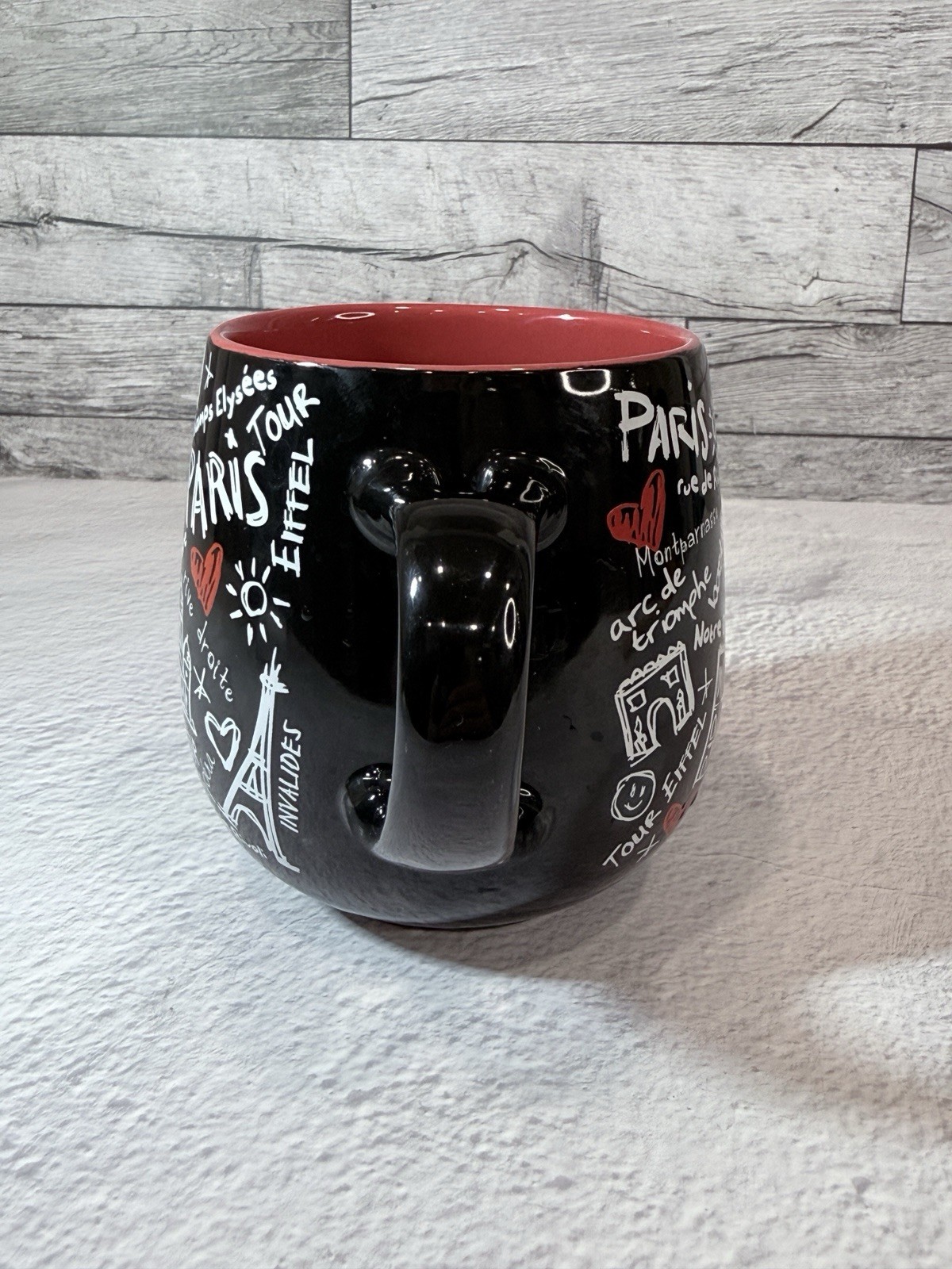 Paris France Eiffel Tower Coffee Mug Souvenir Black Red