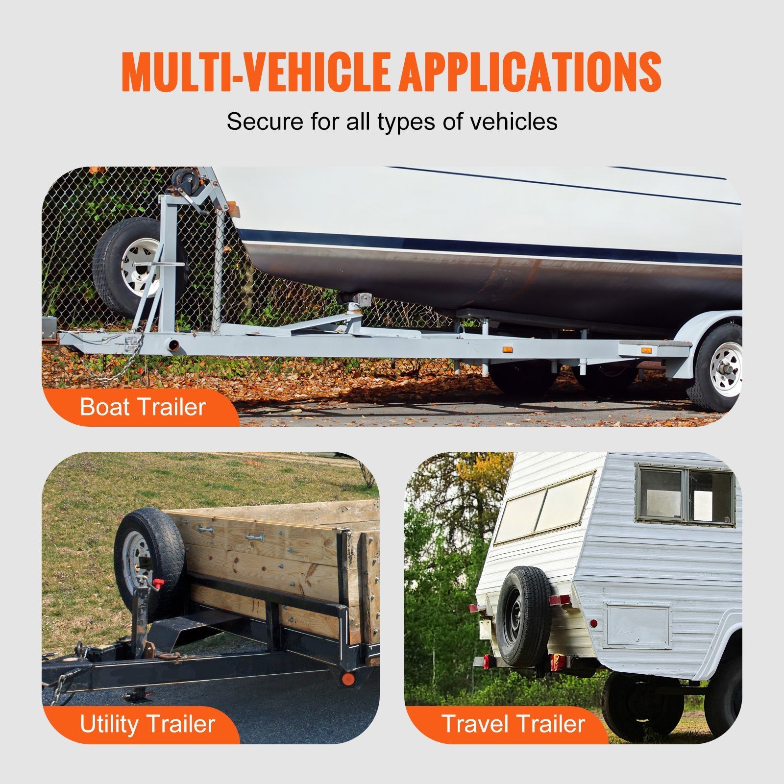 VEVOR Spare Tire Carrier, U-Bolt Zinc Plated Spare Tire Mount Bracket Side Mount