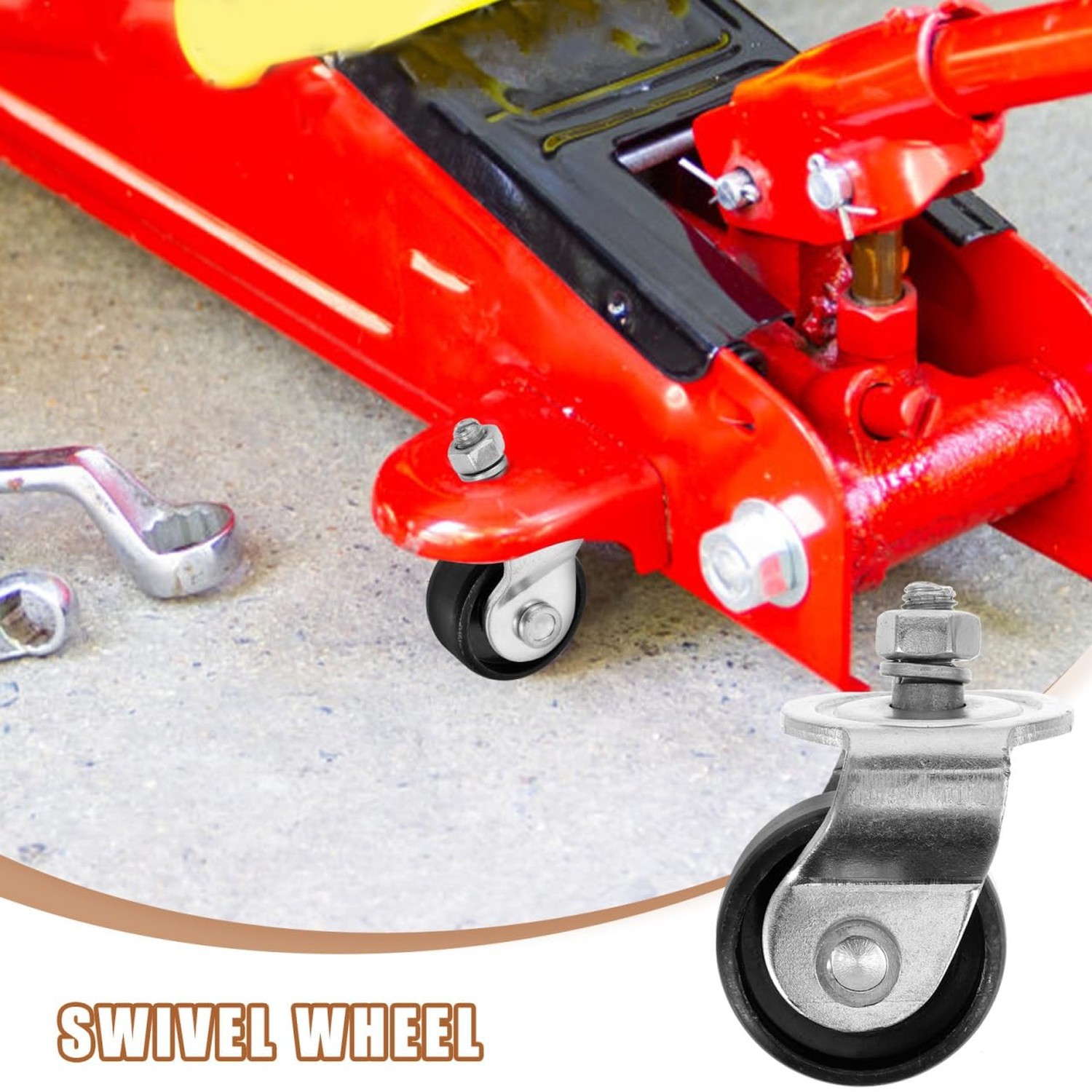 HOMSFOU 2Pcs Trailer Jack Front Wheels Swivel Replacement Heavy Duty Steel Ca…