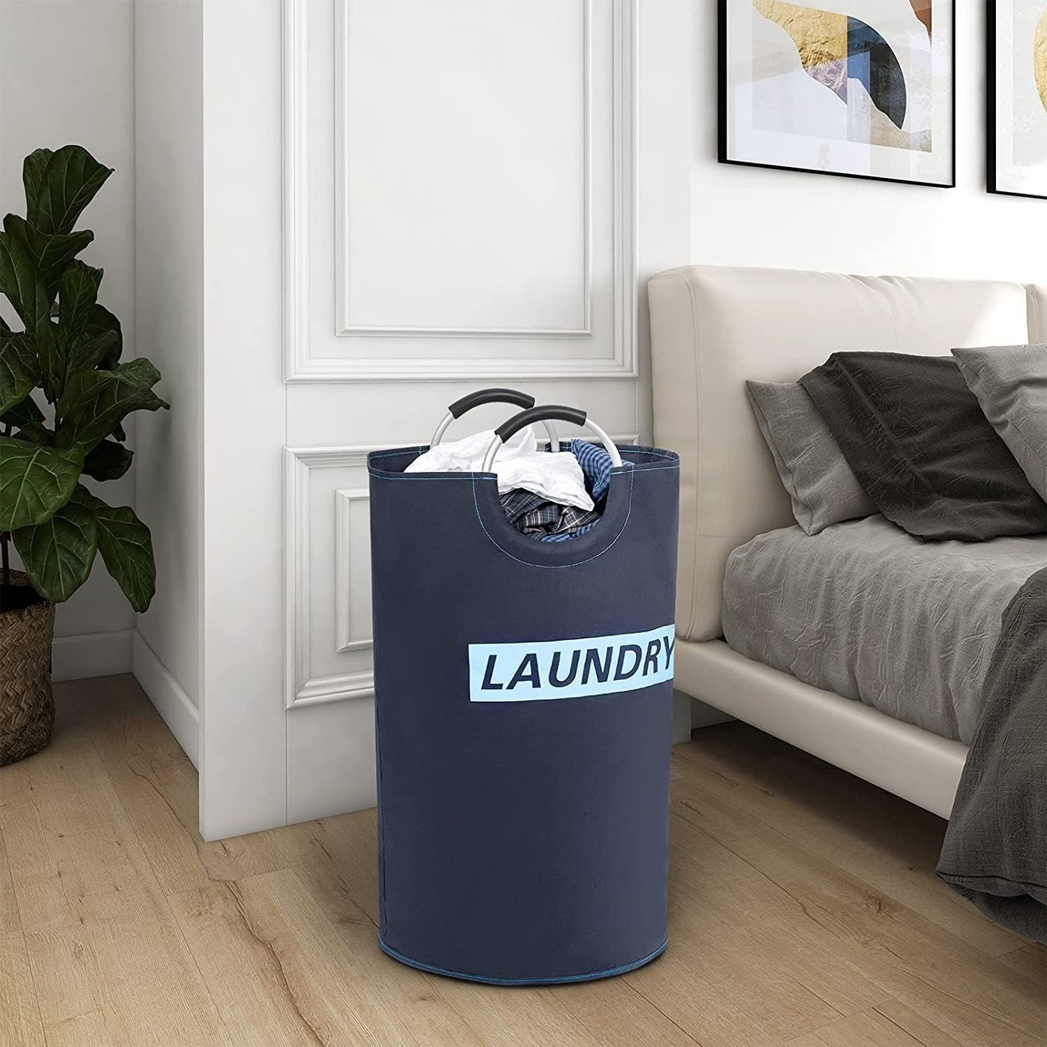82L Large Laundry Basket Collapsible Fabric Hamper Tall Foldable Laundry Bag …