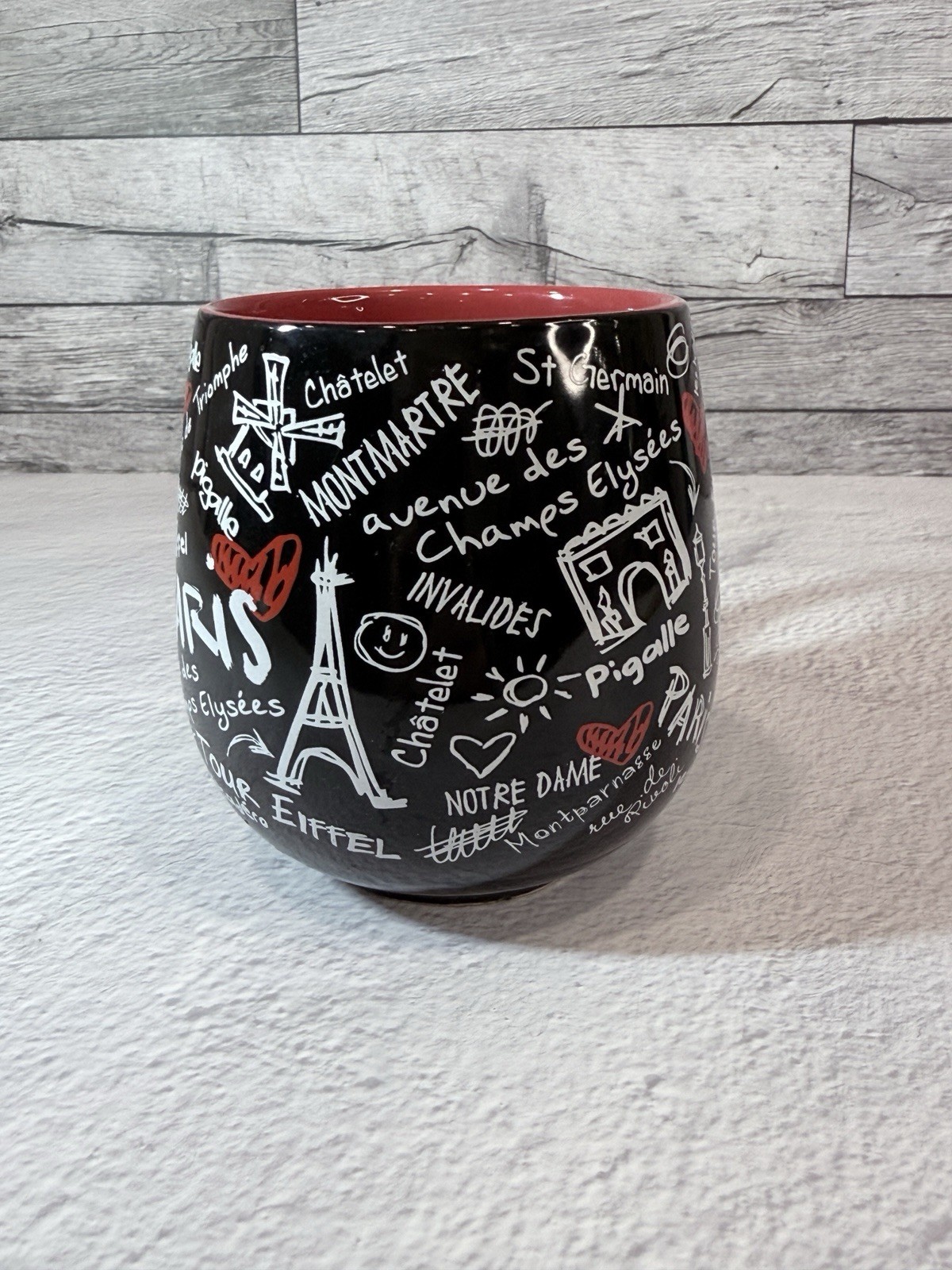 Paris France Eiffel Tower Coffee Mug Souvenir Black Red