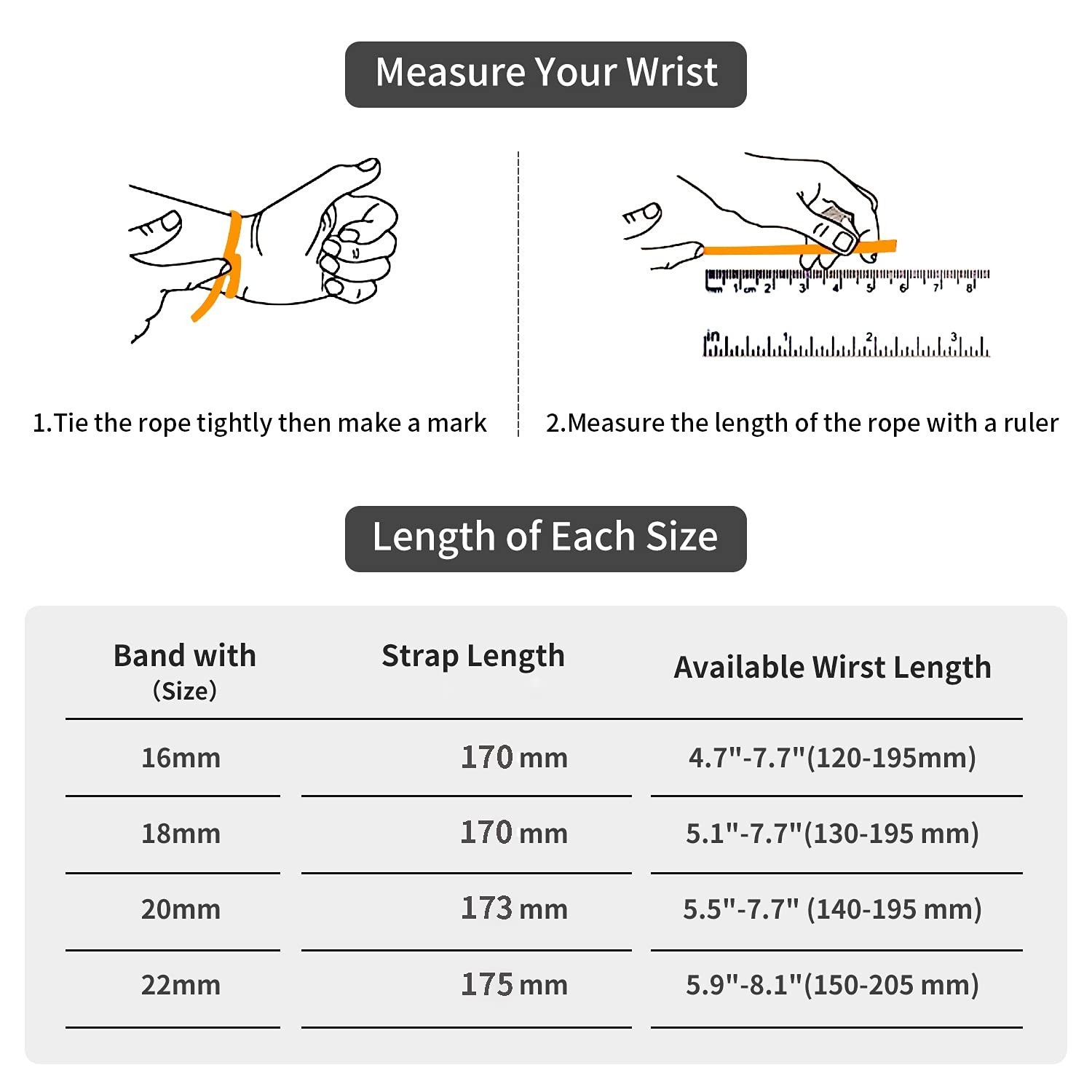 TStrap Metal Watch Strap 20mm – Black Quick Release Watch Straps for Men Wome…