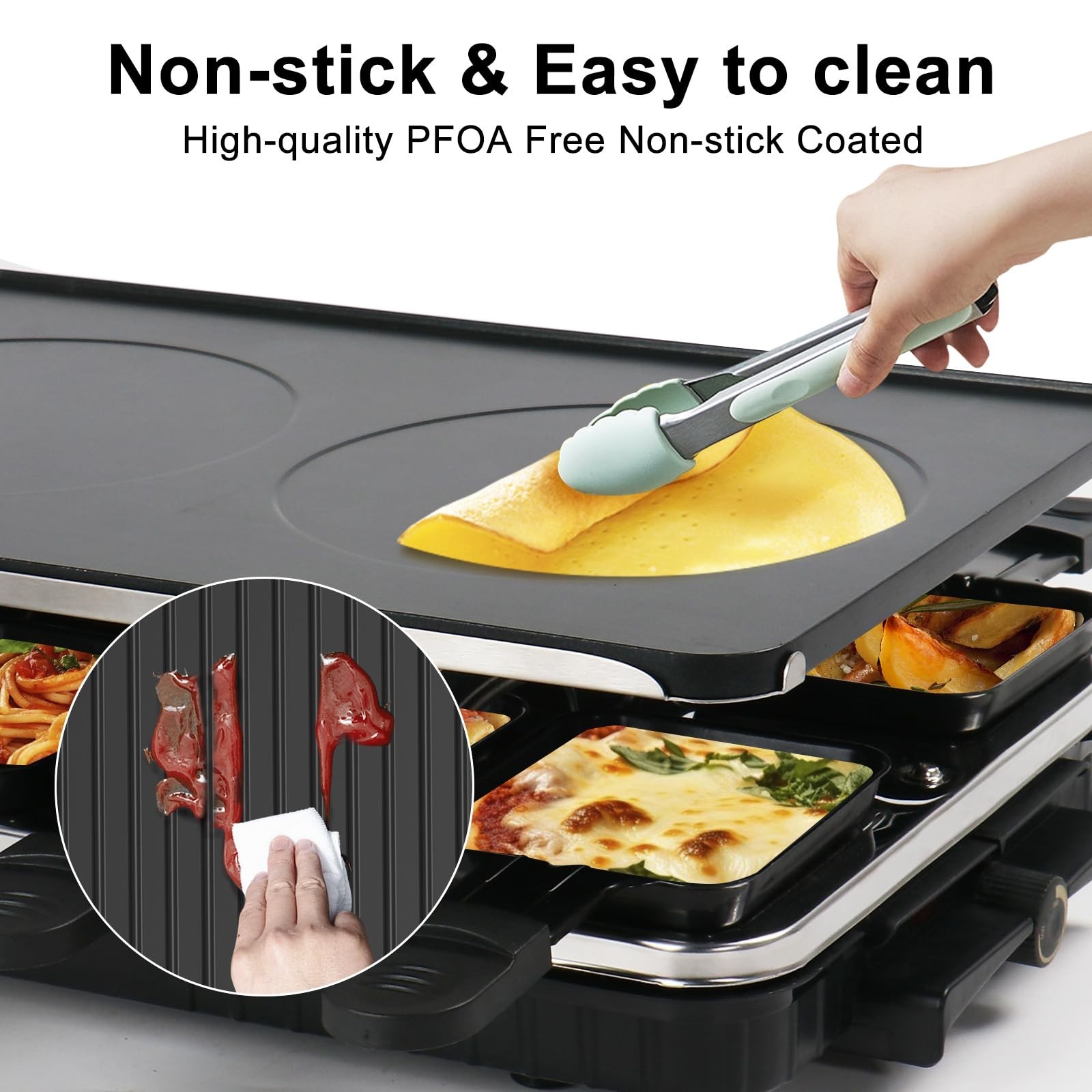 Raclette Table Grill, Indoor Grill Korean BBQ Grill Electric Griddle, 2 in 1 …