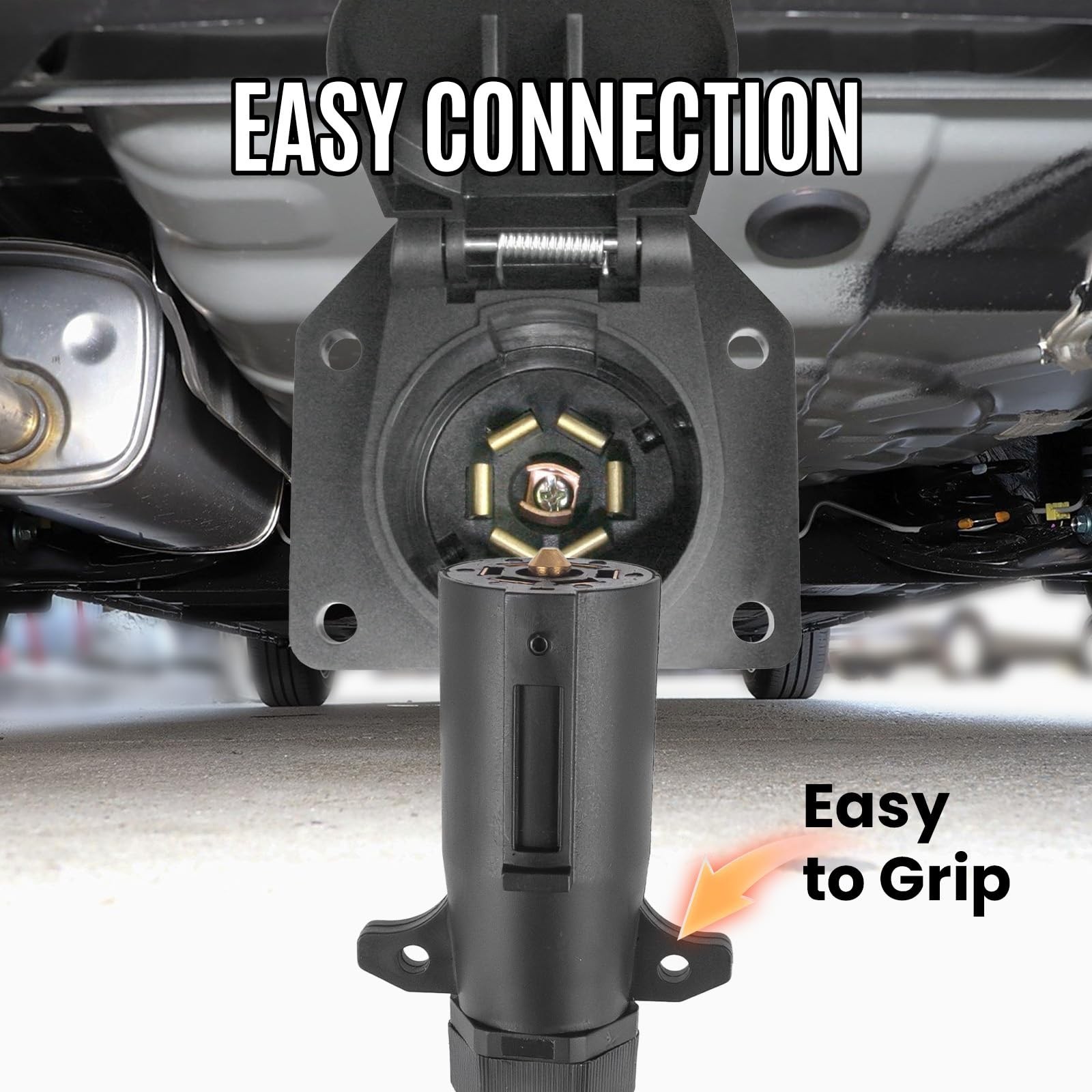 7 Pin Trailer Plug to SAE Connector Adapter – Heavy Duty 10AWG 7 Pin Trailer …