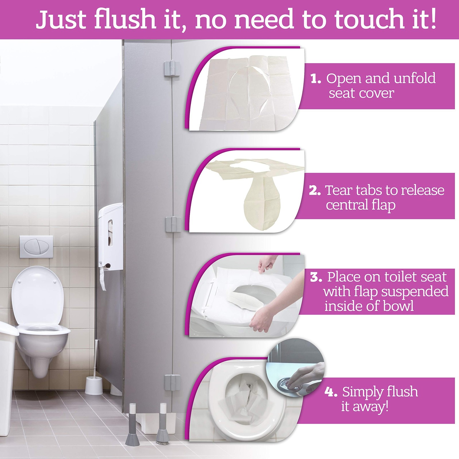 Disposable Paper Toilet Seat Covers 8 Packs (80-Count) + 2 Free Packs (20-Cou…