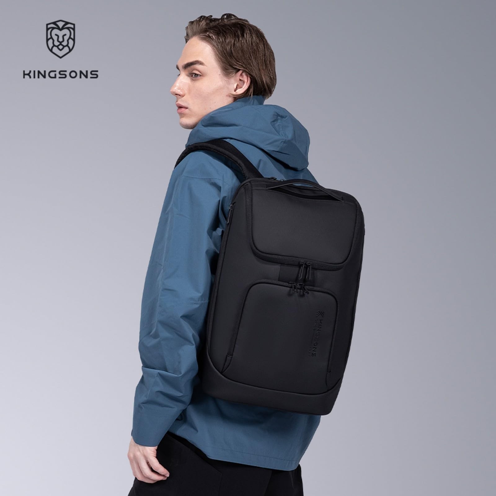 Kingsons Travel Backpack for Men, 19L Black Business Backpack with 15.6 Inch …