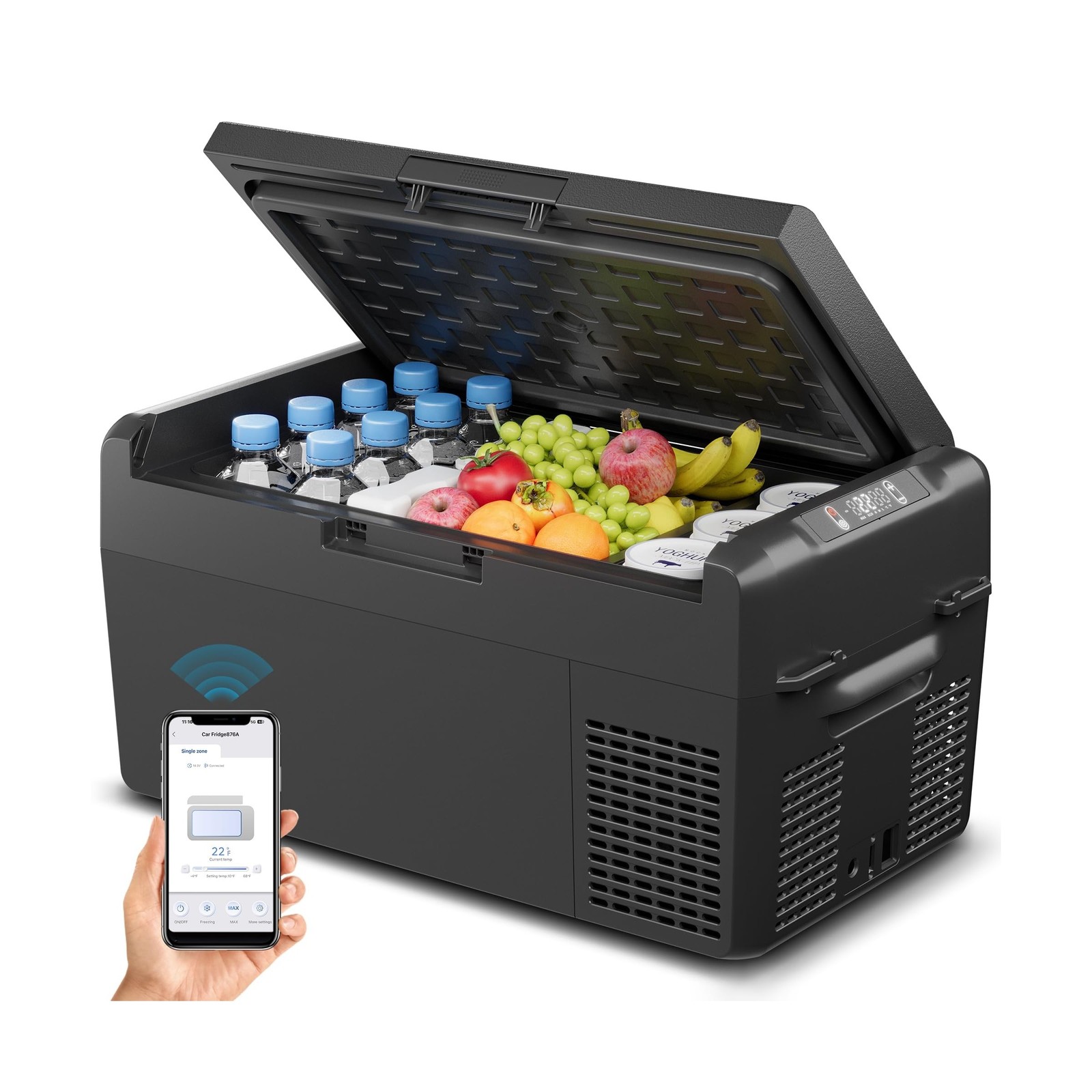 12 Volt Refrigerator – 21QT(20L) Portable Freezer, Electric Cooler for Car Tr…