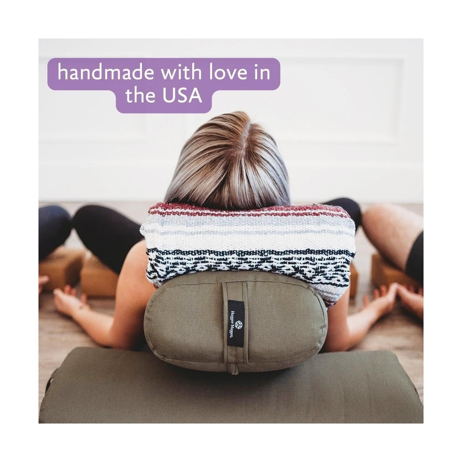 Hugger Mugger Standard Yoga Bolster – Firm, Supportive, Handmade, Durable Black