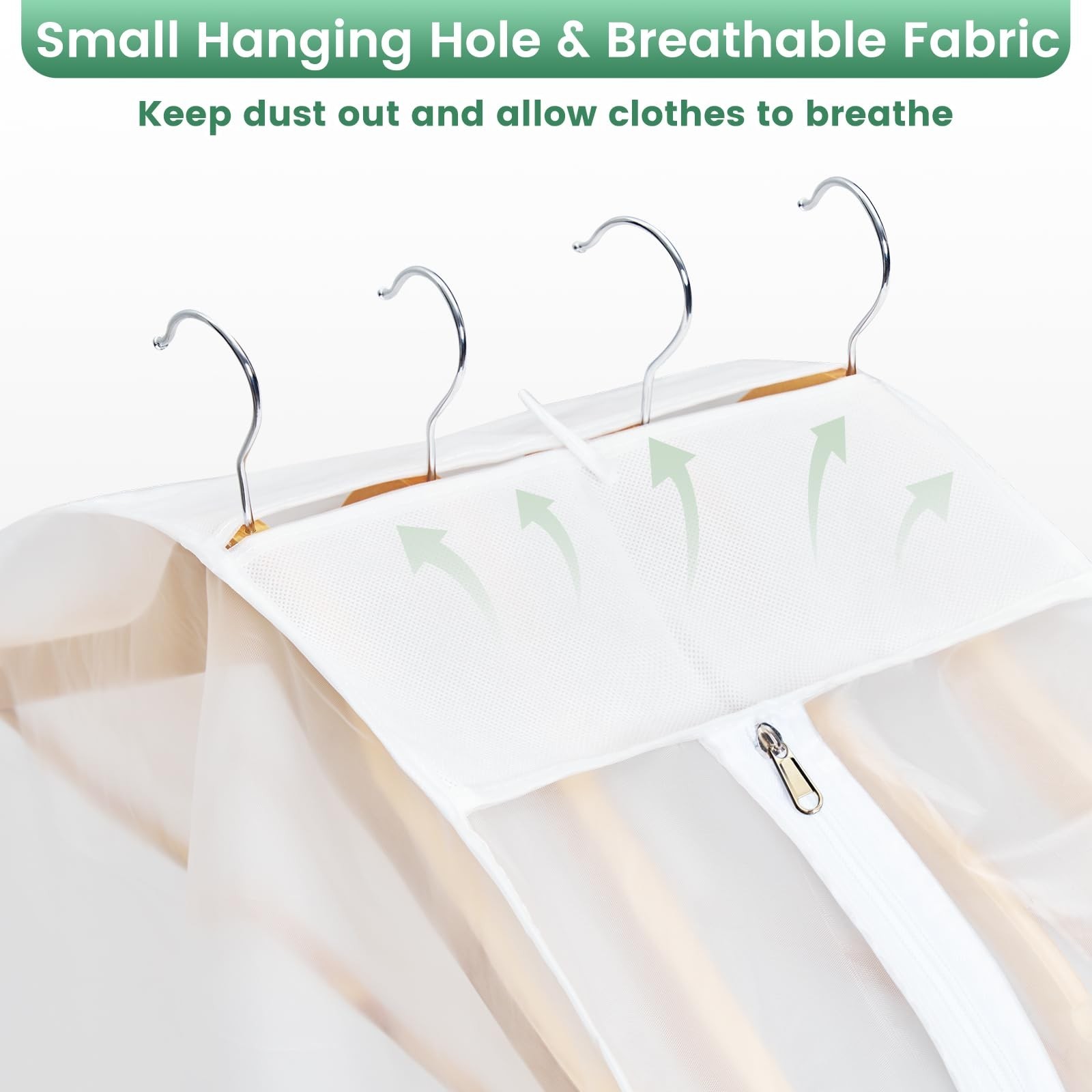 Carbrea 10″ Gusseted Garment Bags for Hanging Clothes – 3 Packs Translucent S…
