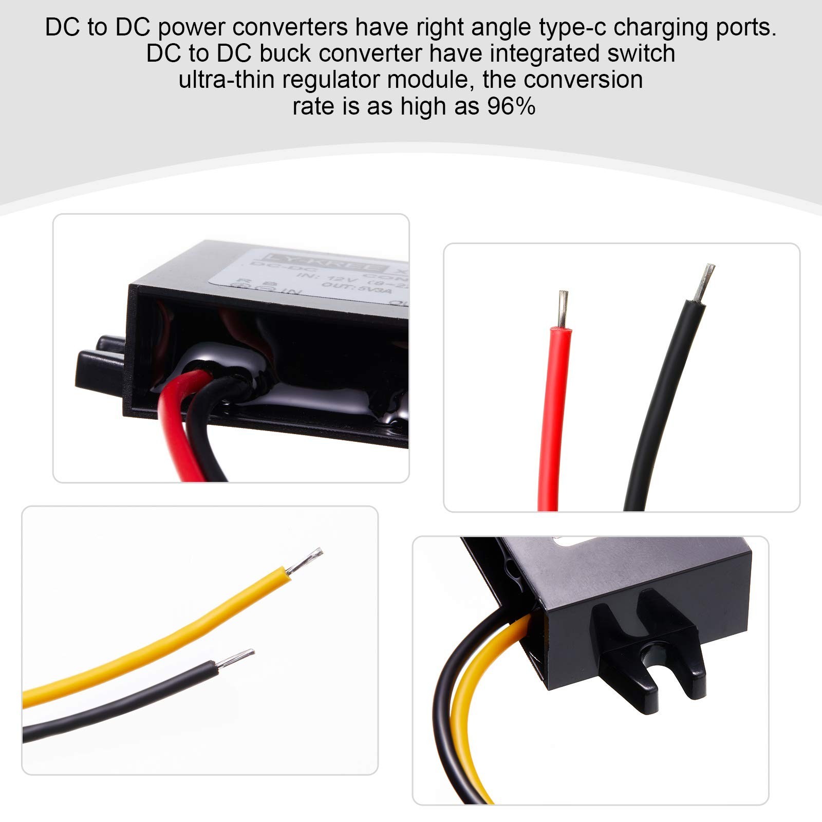 Weewooday 8 Pieces Direct Current Converter 12v to 5v 3a 15w Buck Converter M…