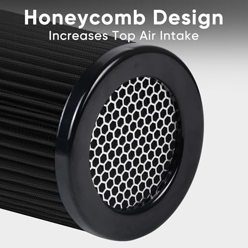 3 3.5 4 Inch Cold Air Intake Filter 76mm 89mm 101mm High Performance Black