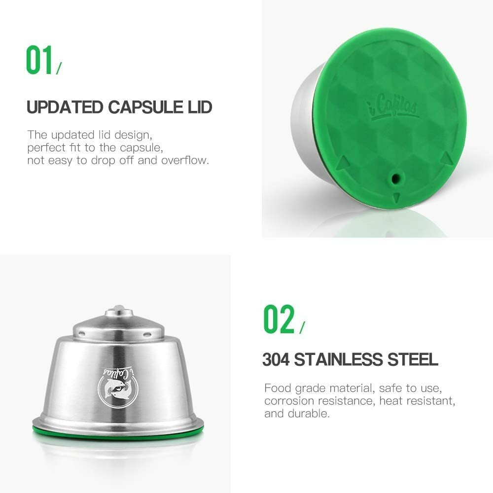 Reusable For Dolce Gusto Coffee Capsule Adapter Converter & Metal Coffee Pod Set