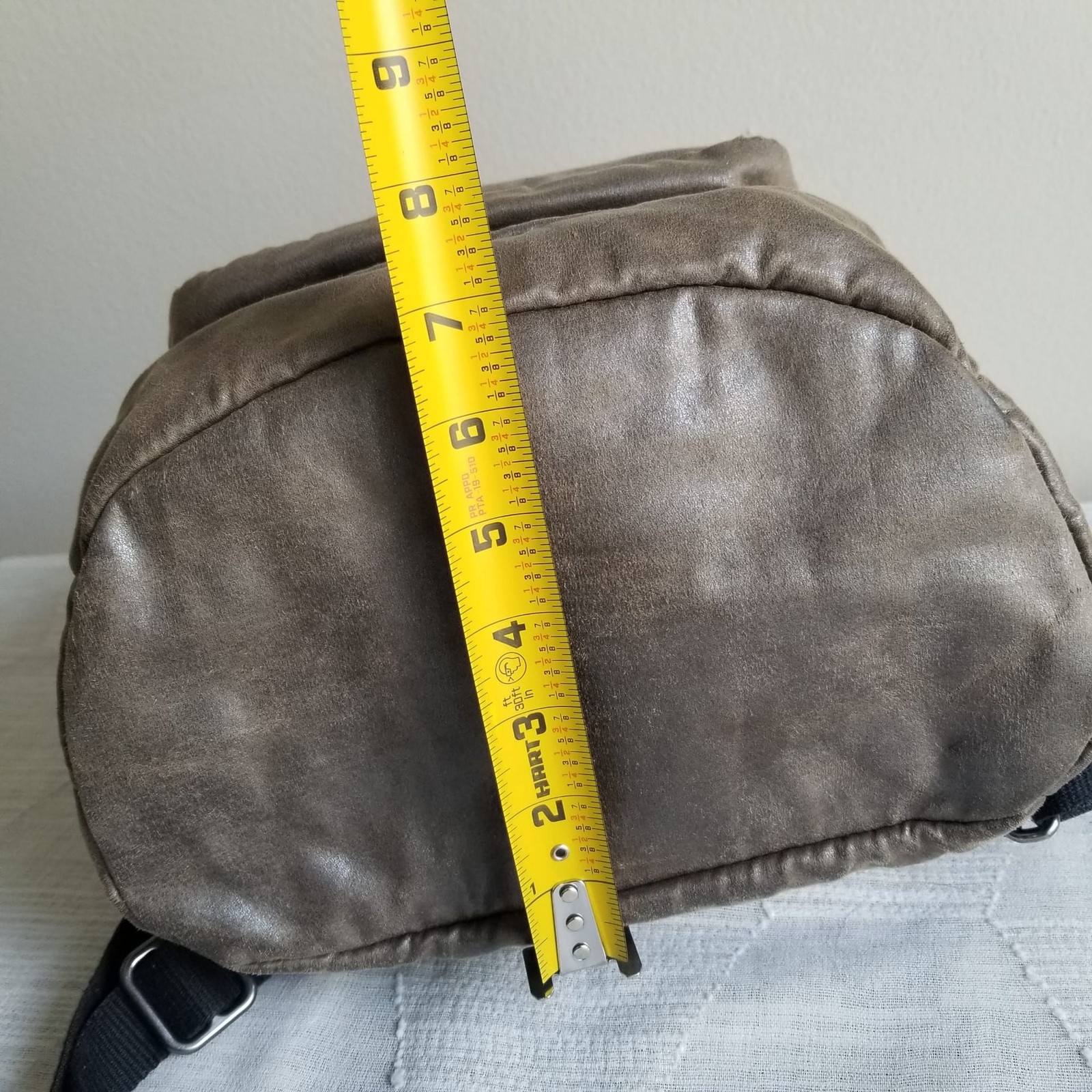 Kipling Tabbie KC Mini Leather Backpack Metal Taupe