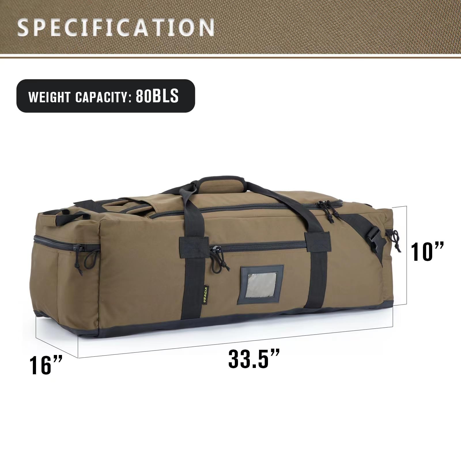 86l Large Duffel Bag For Travel, Gym & Sports – Water Repellent Polyester, Hi…