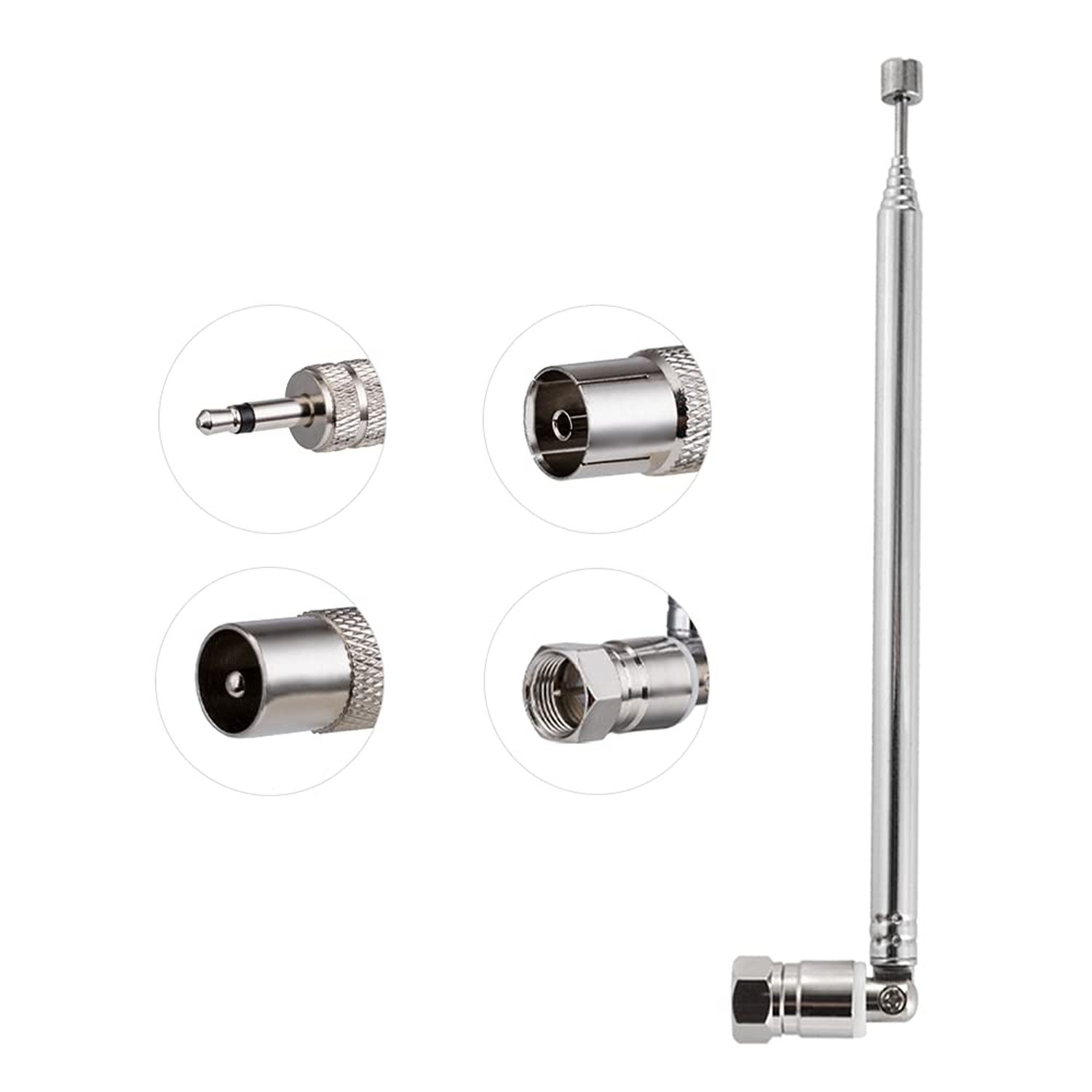 FM Telescopic Radio Antenna Kit 75 Ohm F Type Male Connector,DAB Radio Antenn…