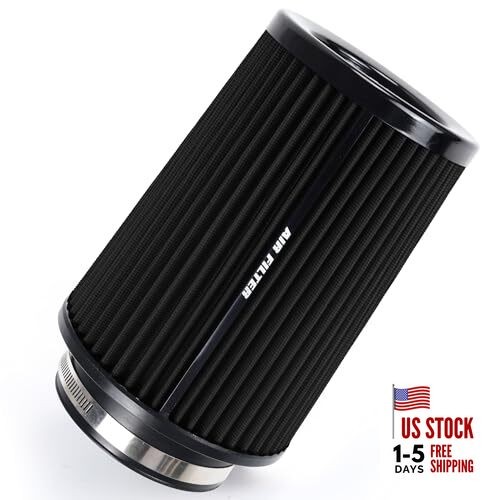 3 3.5 4 Inch Cold Air Intake Filter 76mm 89mm 101mm High Performance Black