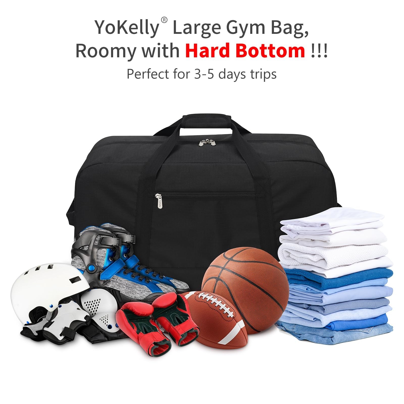 55L Large Duffle Bag for Men Travel – 25 inch Weekender Duffel Bag with Hard …