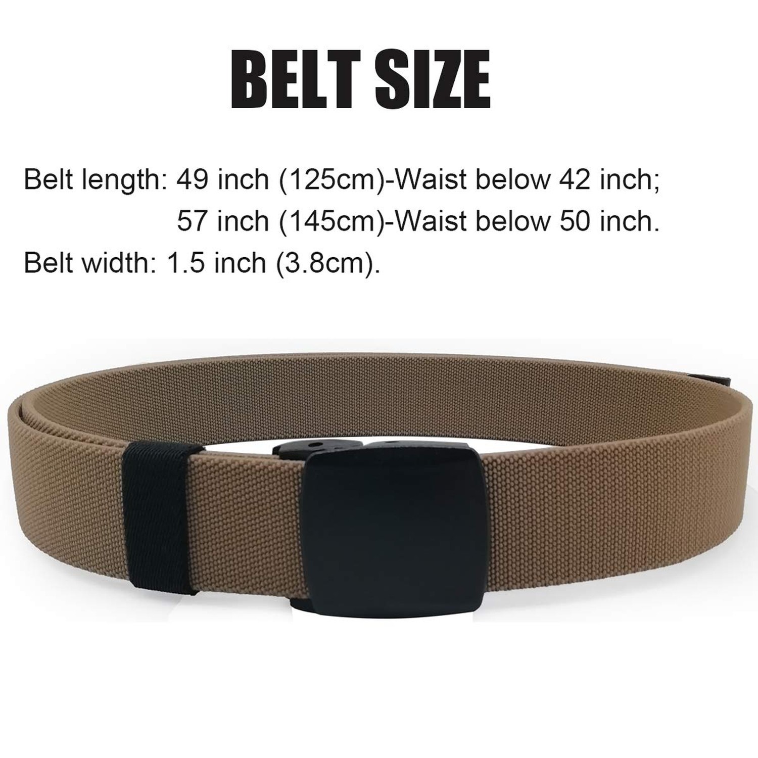 WYuZe Nylon Elastic Stretch Belt, Non-Metal Nickel-Free 1.5″ Outdoor Casual W…