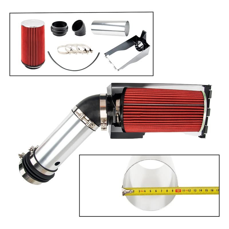 4″ Cold Air Intake System Kits w/Filter Aluminum 1999-2003 Ford F250/F350 Red