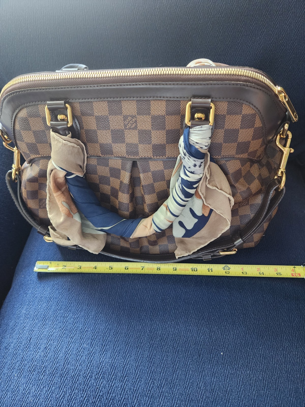 Louis Vuitton Trevi GM Damier Ebene Satche/Top Handle Red Interior Beautiful