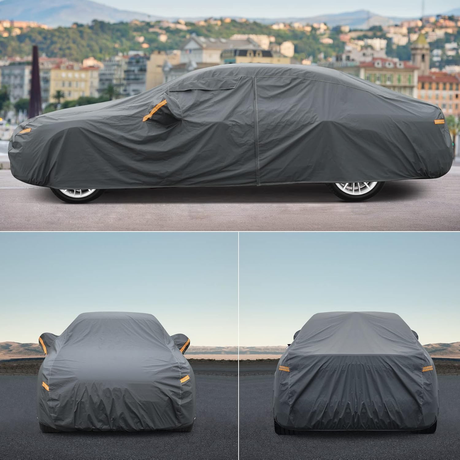 16 Layers Car Cover Waterproof All Weather, Heavy Duty Outdoor Car Cover Univers