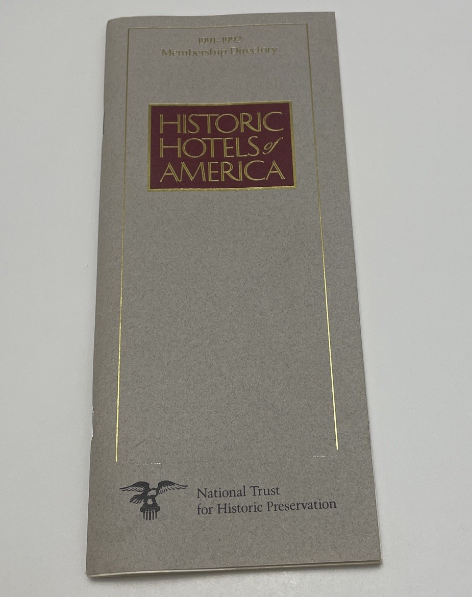 Vintage 1991-1992 Historic Hotels of America Membership Directory, Paperback
