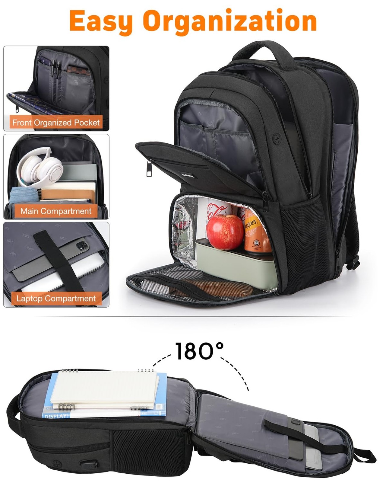 17.3 Inch Laptop Backpack Insulated Backpacks with Cooler Compartment,TSA Lar…