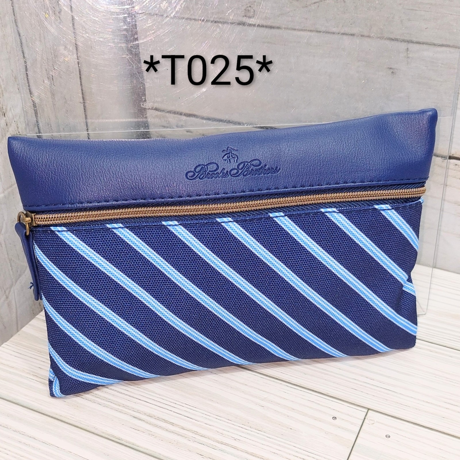 United Airlines Brooks Bros 1stClass Blue Zip Full Ammenity Travel Pouch/Kit NEW