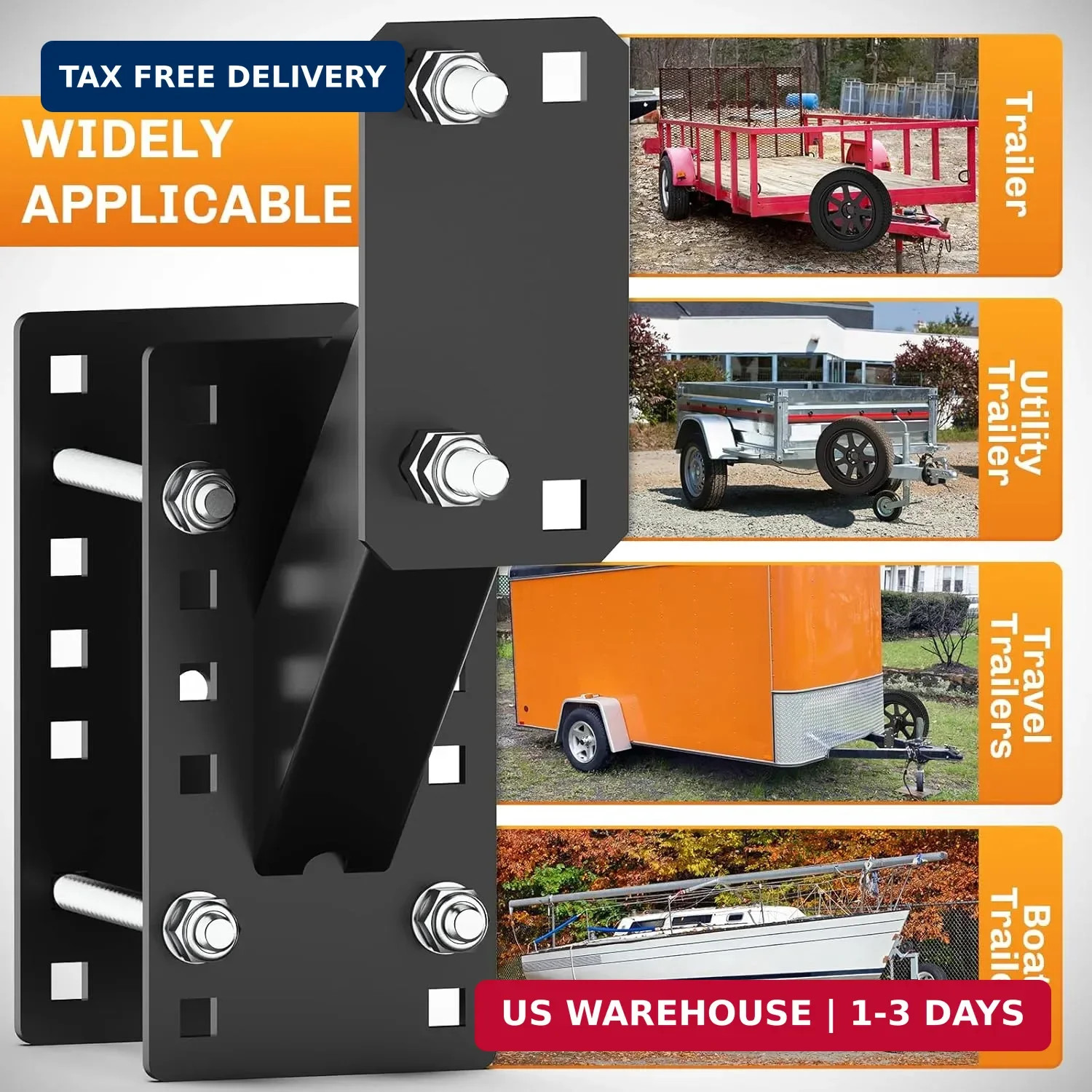 WELLUCK Trailer Spare Tire Mount Carrier, Spare Tire Carrier Holder for Utility