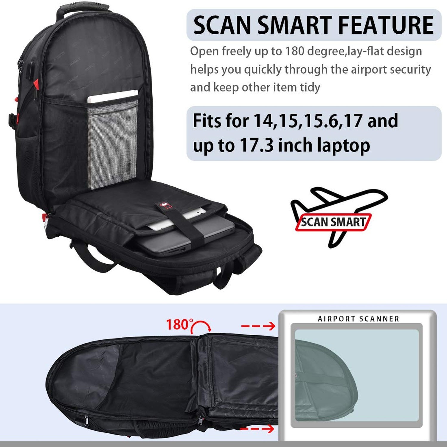 NEWHEY Laptop Backpack 17 Inch Business Travel Backpacks for Men Women Extra …