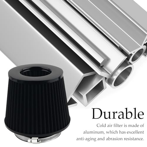 Cold Air Intake Filter with 76,89,102mm Adapter Ring,Round Cone Air Filter for