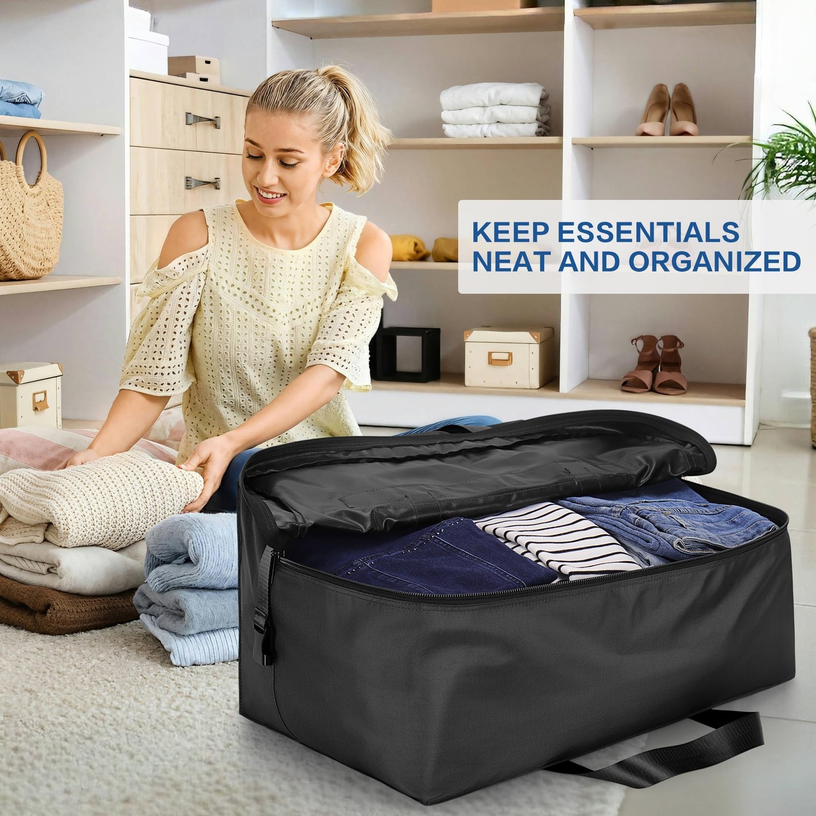 Extra Large 120L Foldable Duffel Bag for Travel, Waterproof Weekend Overnight…