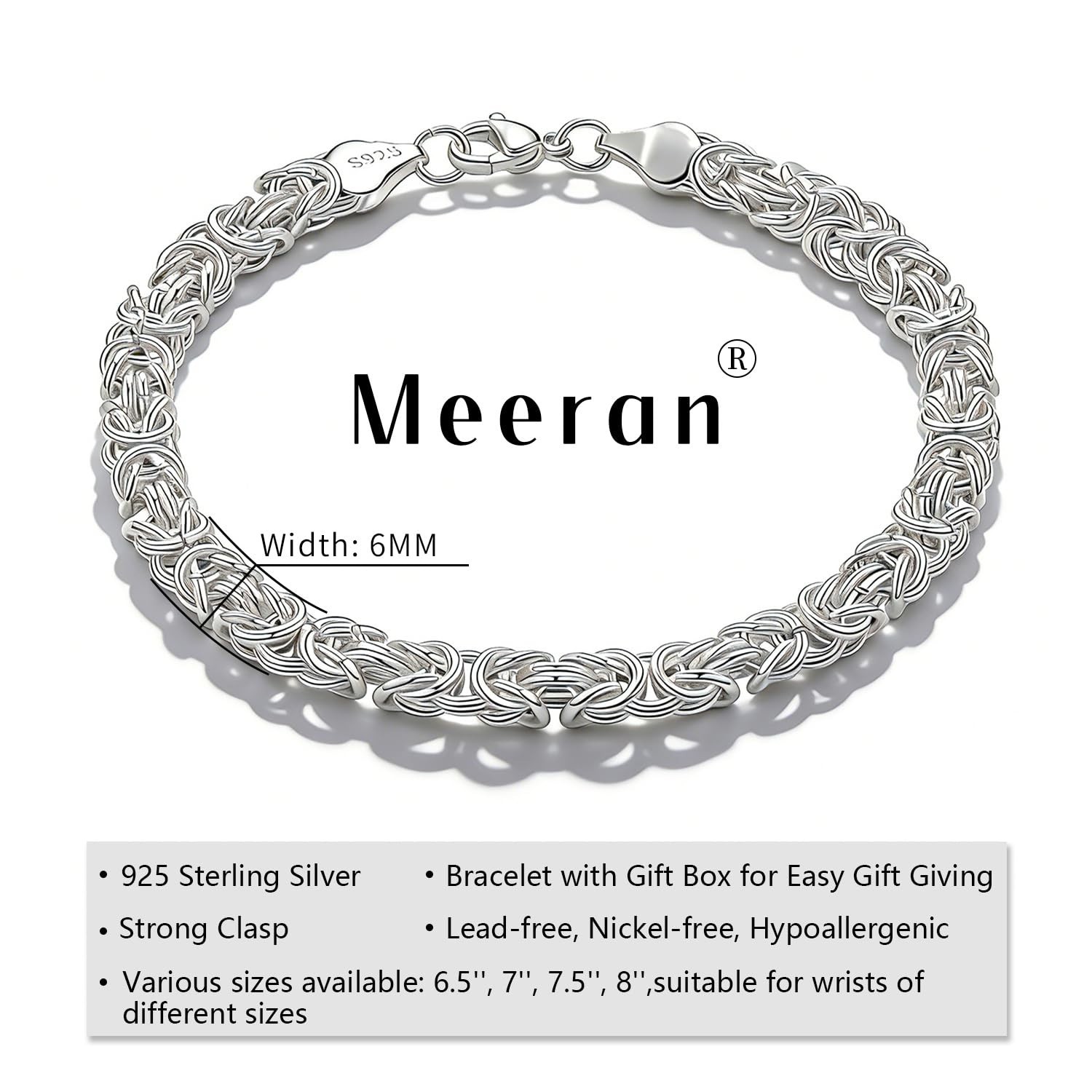Byzantine Bracelet for Women, 925 Sterling Silver Bracelets for Women, Silver…