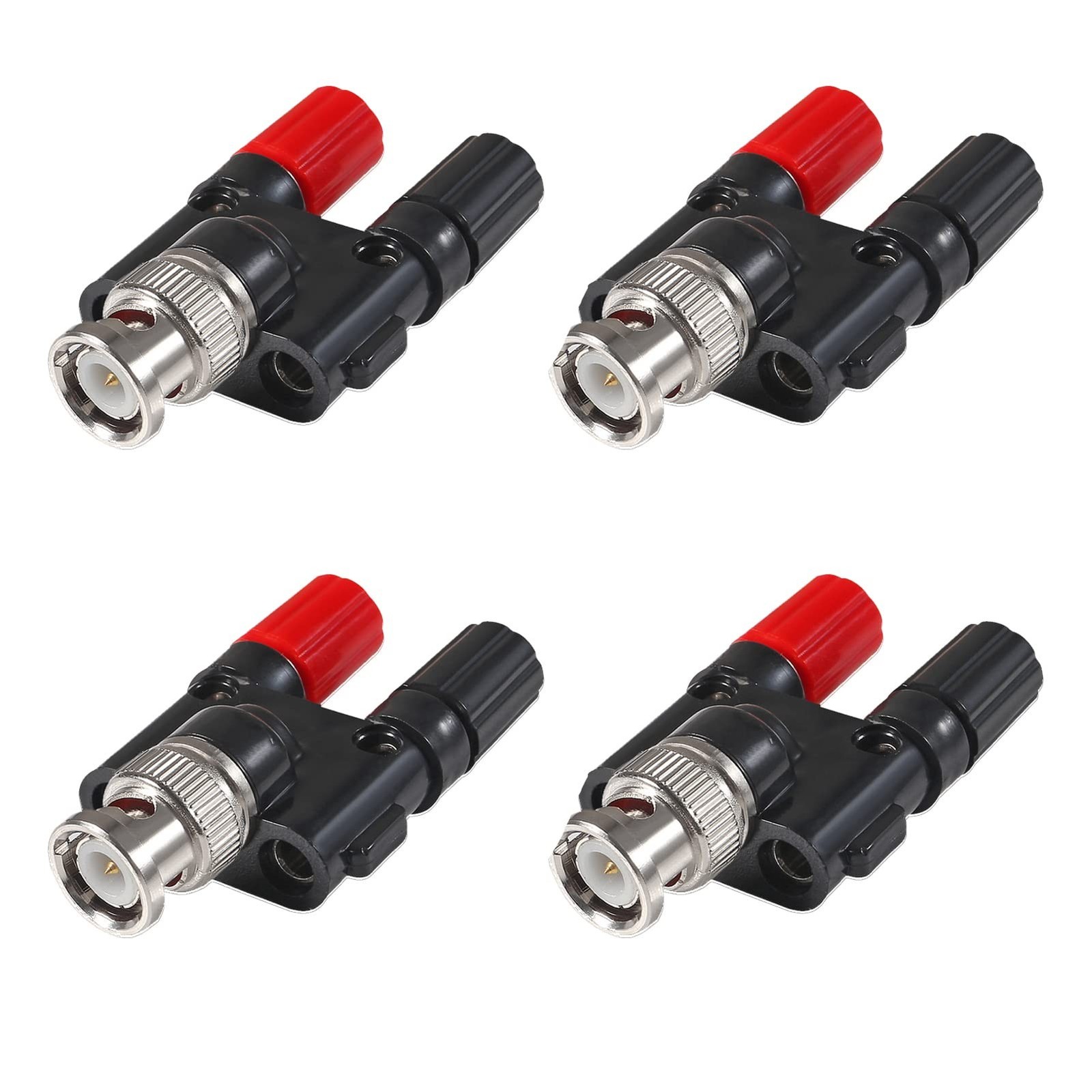 DIANN 4pcs BNC Male Plug to 2X 4mm Dual Banana Female Connector BNC Banana Ad…