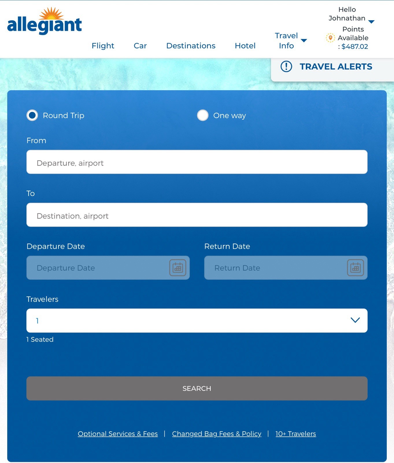 Travel Credit ( Allegiant Airlines ) Redeem For Flight