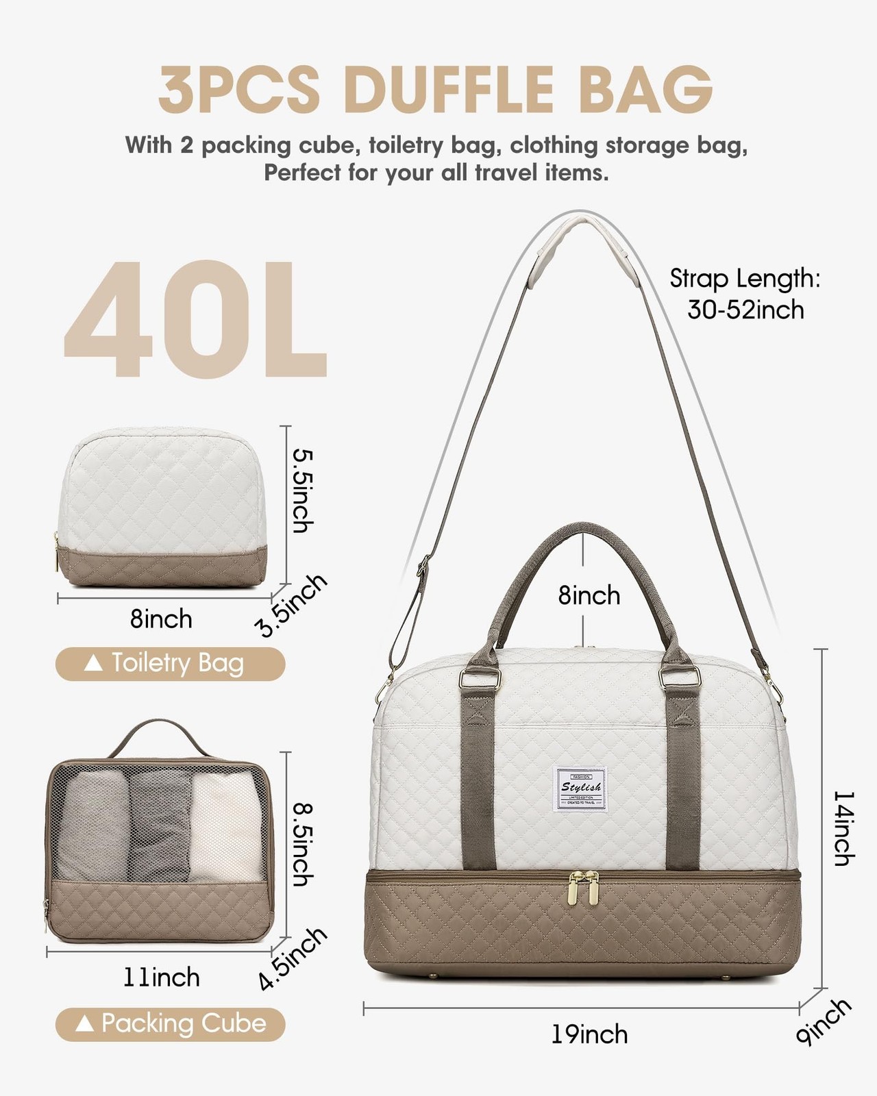 Travel Duffle Bag Weekender for Women: Travel Duffel Carry-On Overnight Bags …