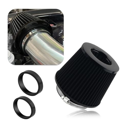 Cold Air Intake Filter with 76,89,102mm Adapter Ring,Round Cone Air Filter for