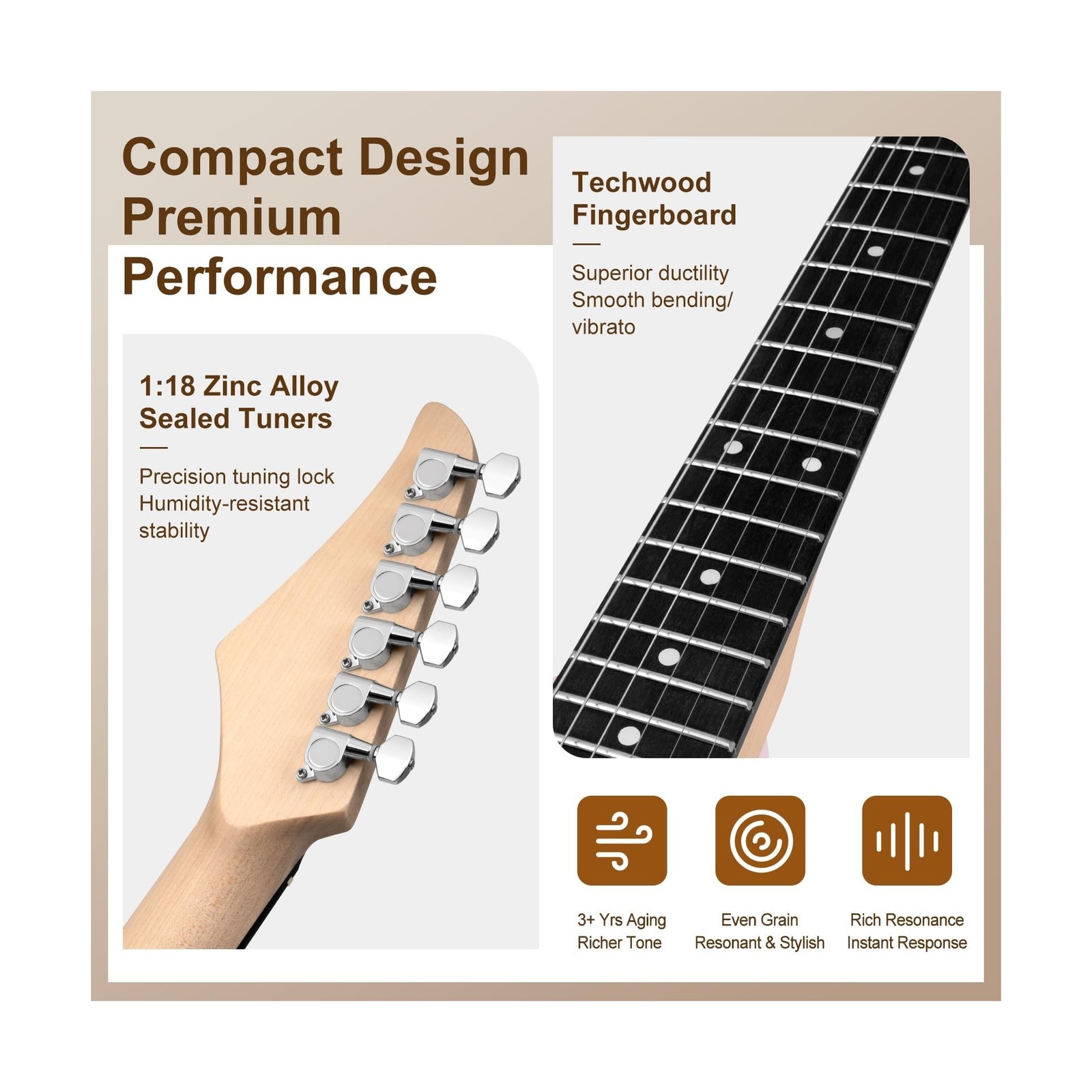 Mosen 39 Inch Electric Guitar with HSS Pickups & Single-Coil Tremolo System -…