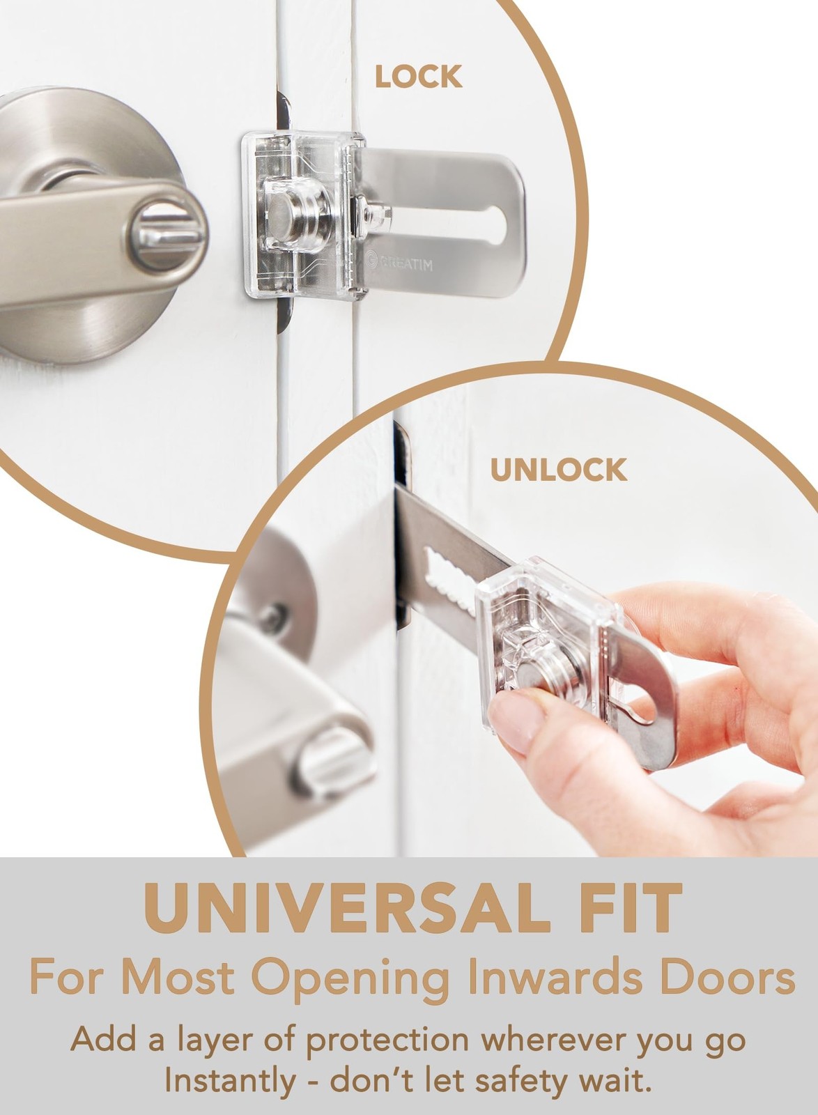 Greatim Portable Door Lock for Travel Hotel Safety, Stainless Steel Security …