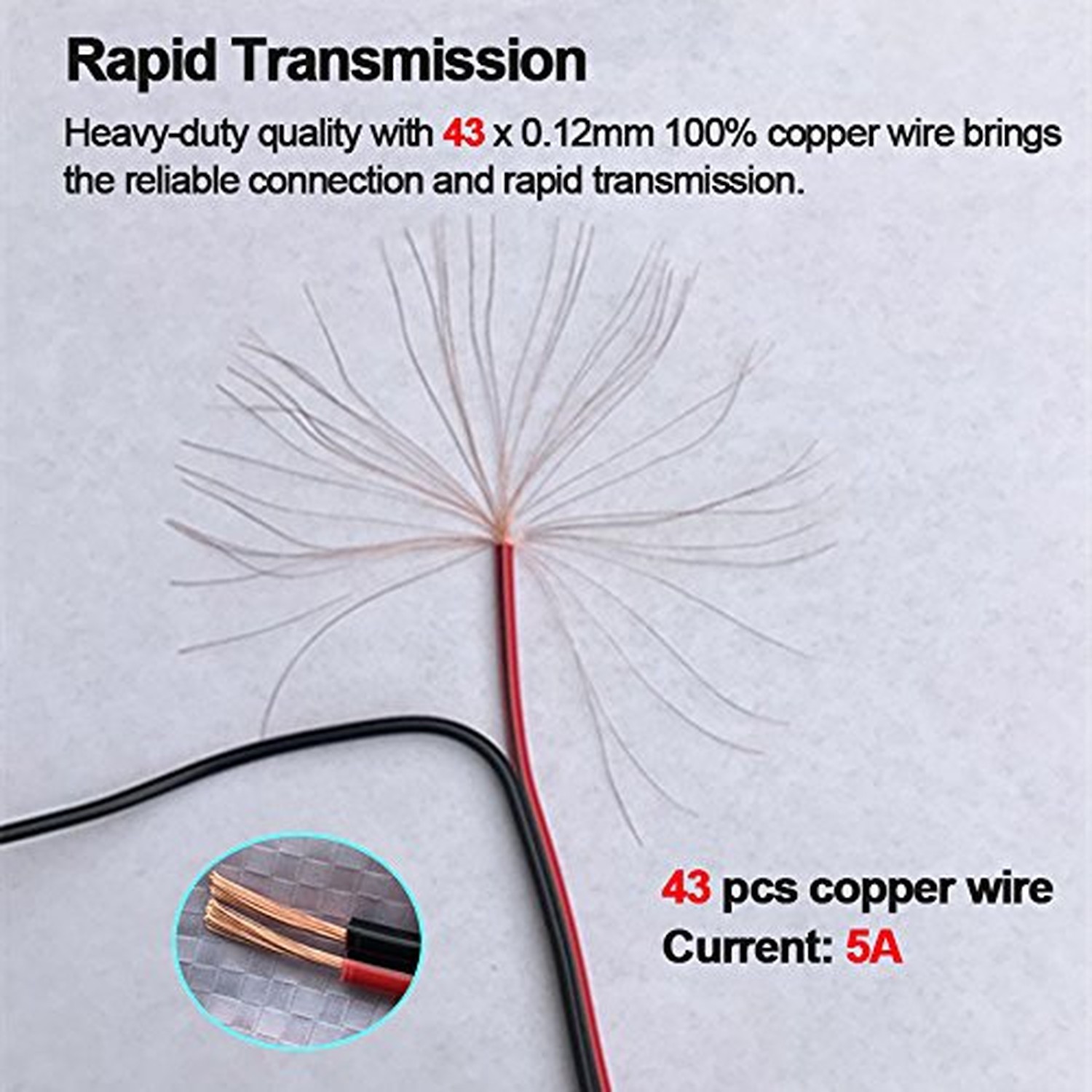 18 AWG DC Pigtail Barrel Plug Connector Cable, 20pcs Male, 12V 5A | 2.1mm x 5…