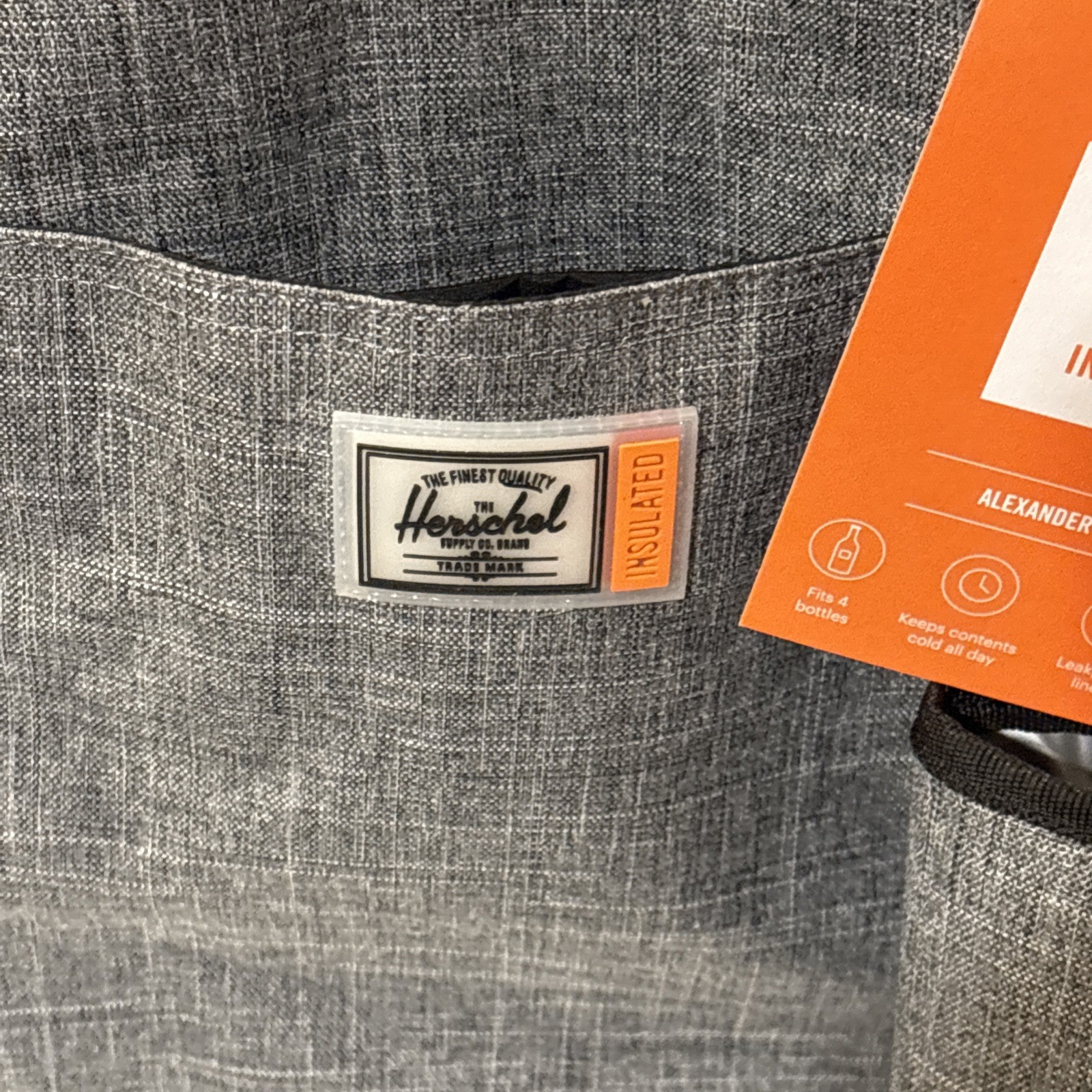 Herschel Supply Co. Alexander Zip Small Heathered Gray Cooler Bag NEW