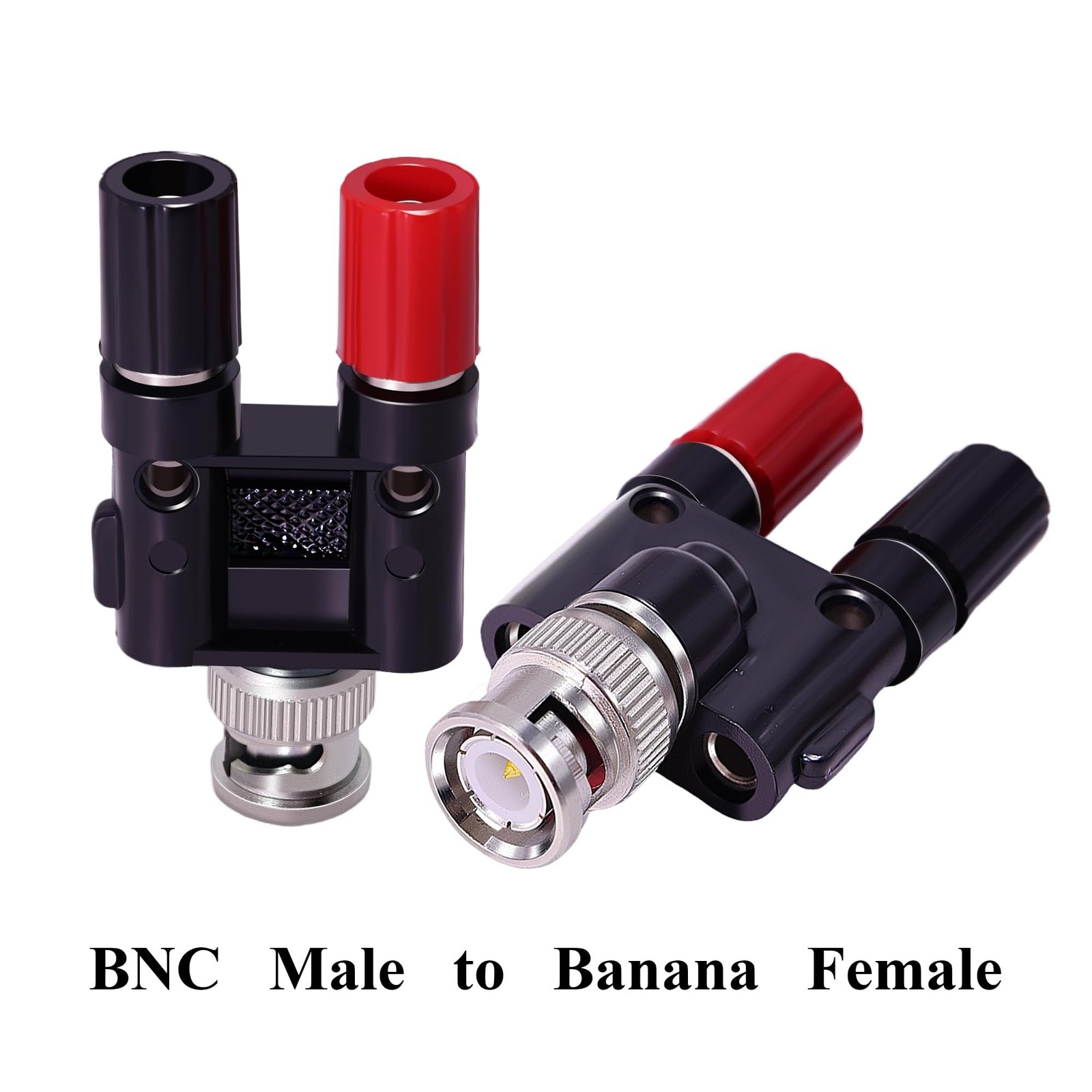 CNARIO 2Pcs BNC Male to 2X 4mm Dual Banana Female Jack Socket Binding Post Co…